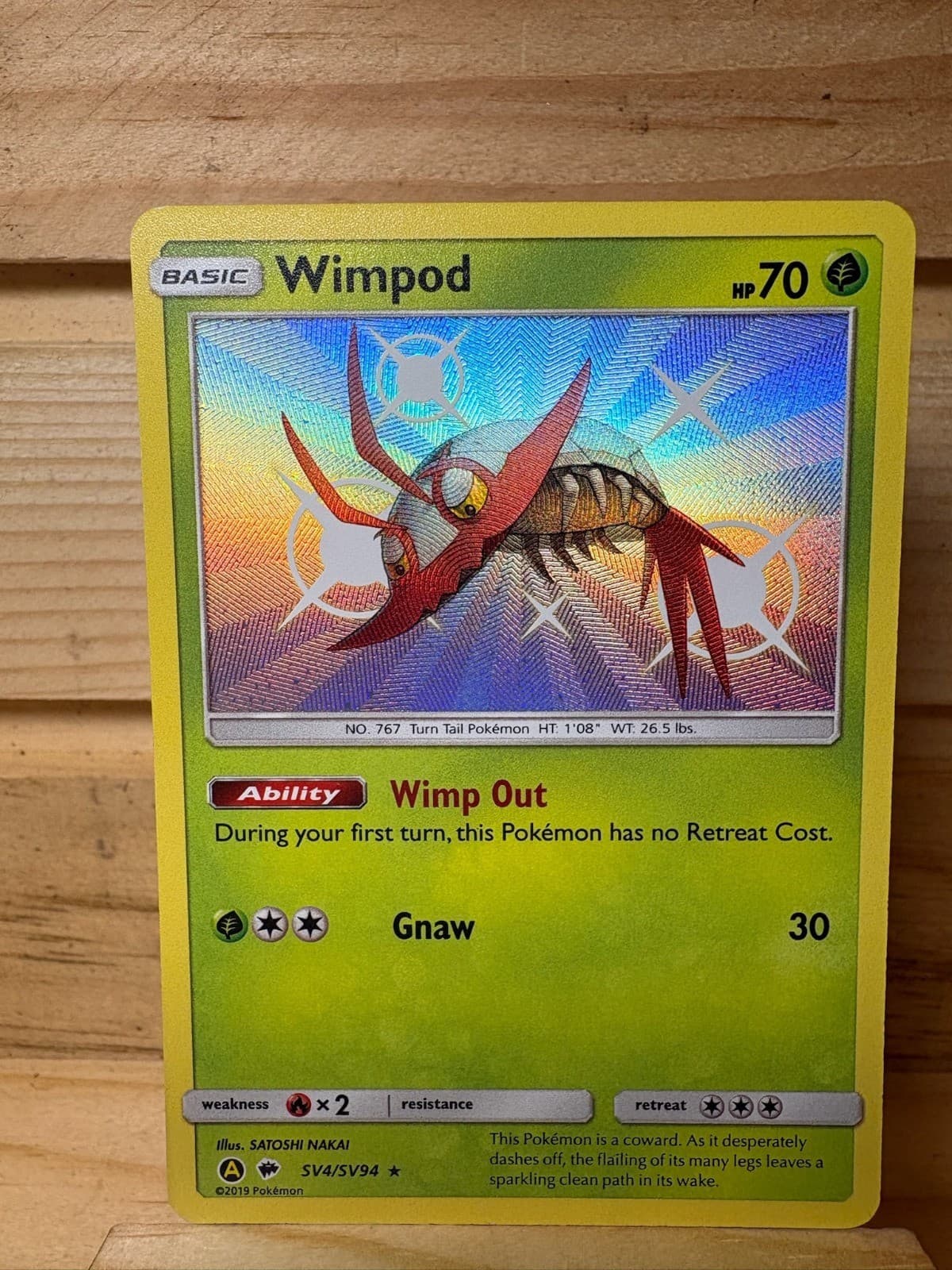 Wimpod SV4/SV94 Pokemon TCG HIF:SV: Hidden Fates: Shiny Vault Shiny Holo Rare NM