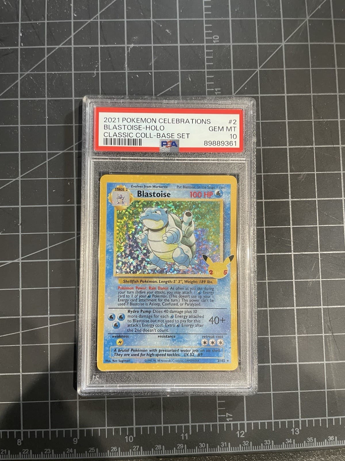 Blastoise 2/102 Celebrations: Classic Collection Holo PSA 10