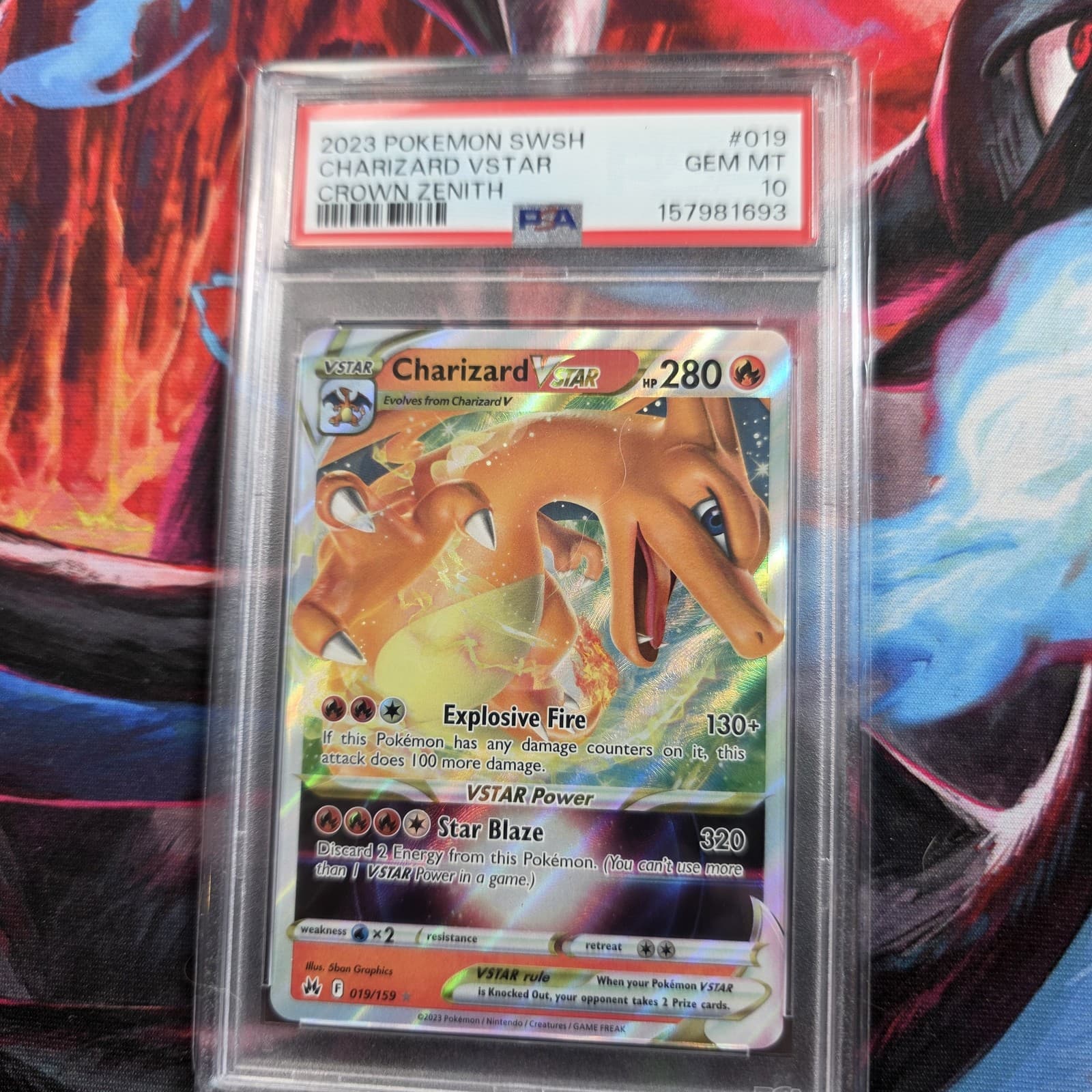 Pokemon TCG Charizard VSTAR 019/159 Crown Zenith PSA 10 GEM MT Holo Rare EN Card