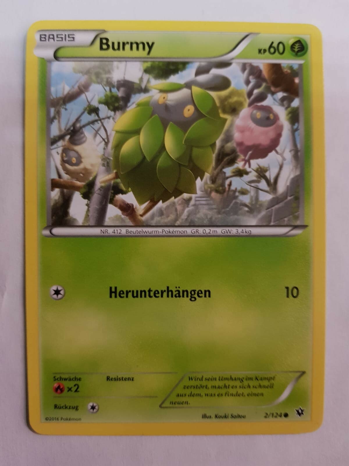 Pokemon Karte Trading Card Game XY Schicksalsschmiede Nr. 2/124 Burmy deutsch