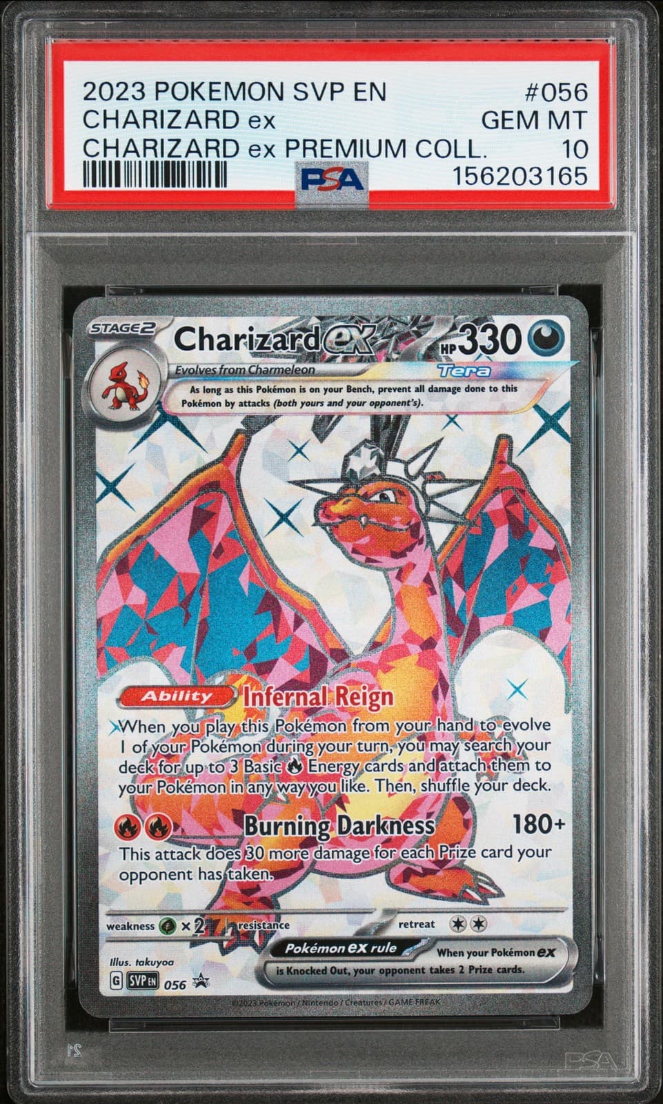 2023 POKEMON SVP EN-SV BLACK STAR PROMO #056 CHARIZARD EX PSA 10