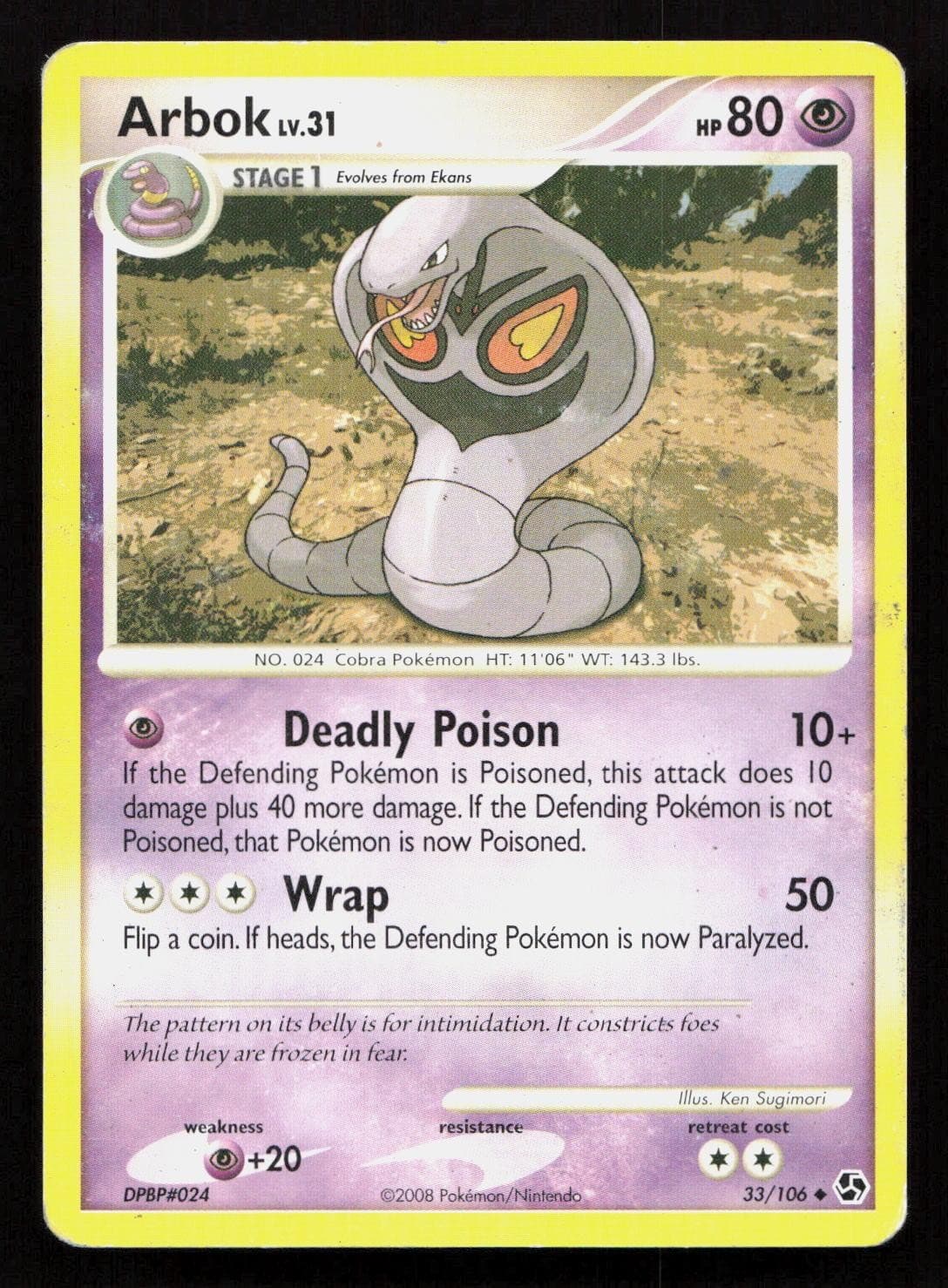 ARBOK 33/106 Pokemon GREAT ENCOUNTERS