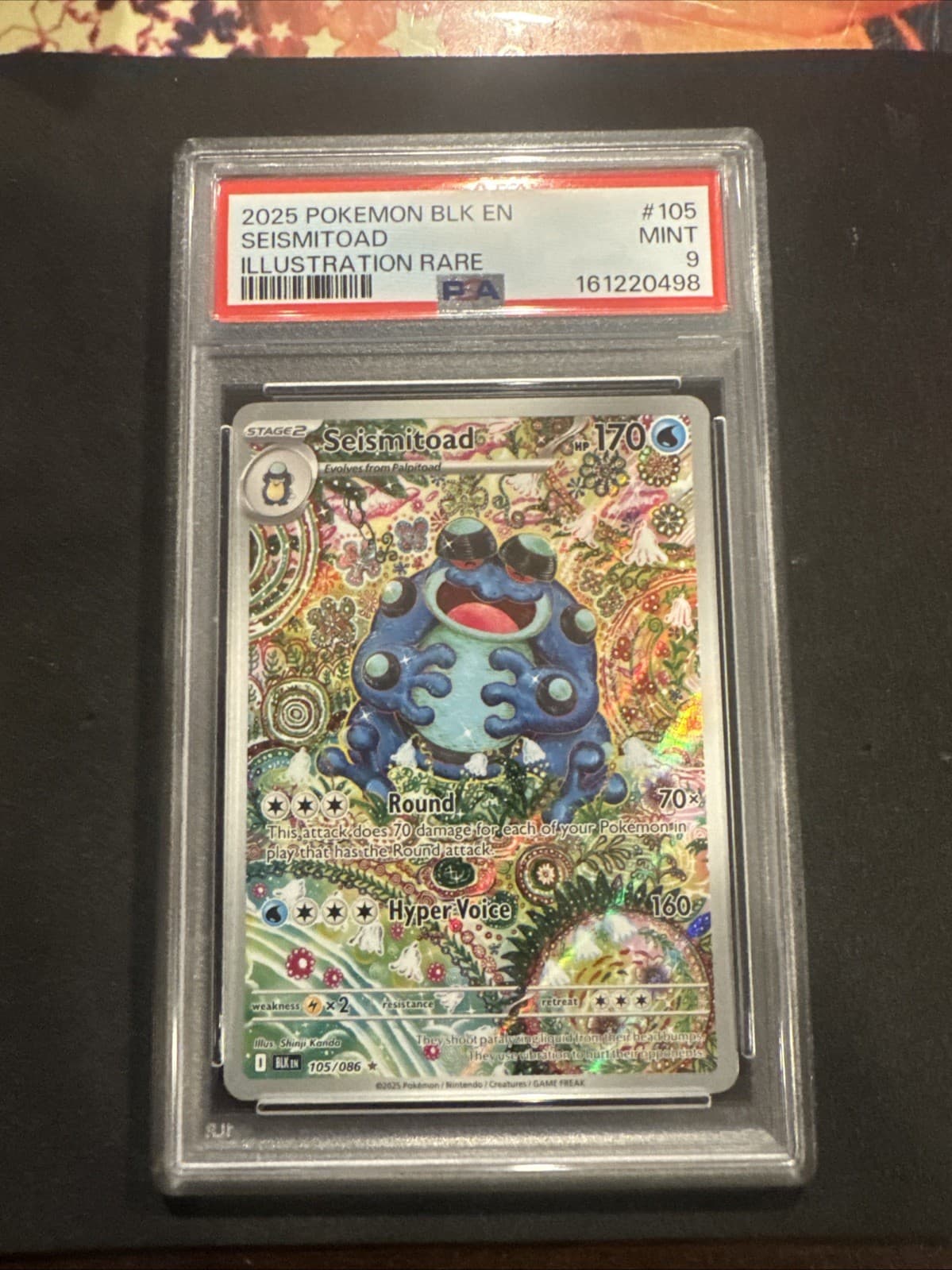 2025 POKEMON BLK EN-BLACK BOLT ILLUSTRATION RARE #105 SEISMITOAD PSA 9