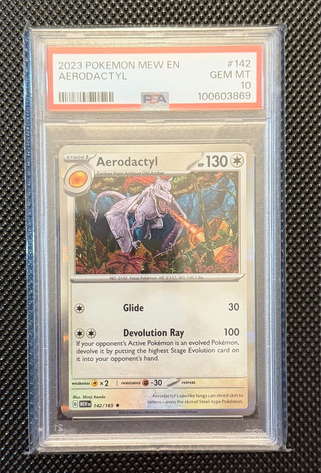 Pokemon TCG Aerodactyl 142/165 S&V: 151 English PSA 10 - 100603869