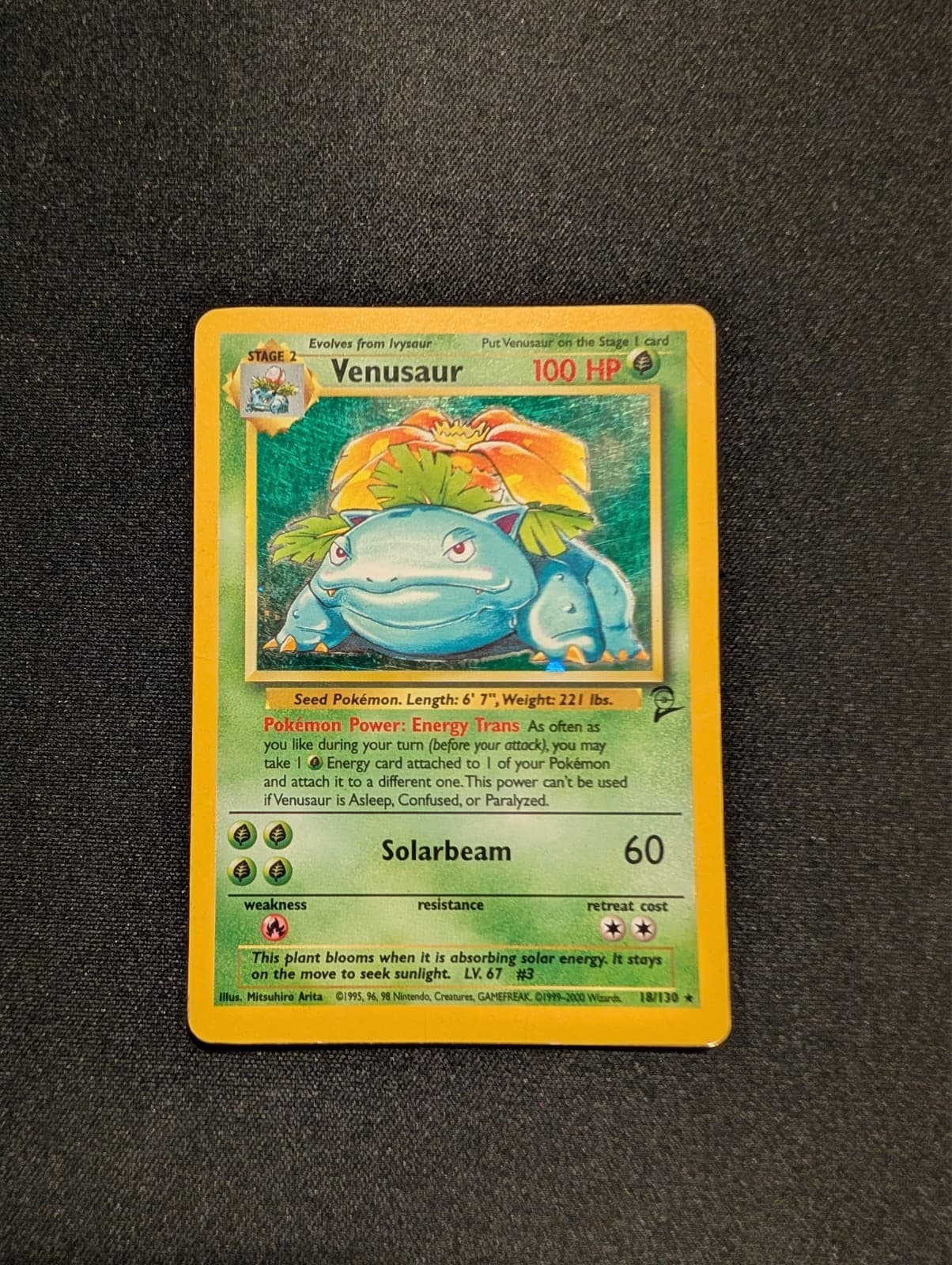 Pokémon TCG Venusaur 18/130 Base Set 2 Holo Rare EN MP