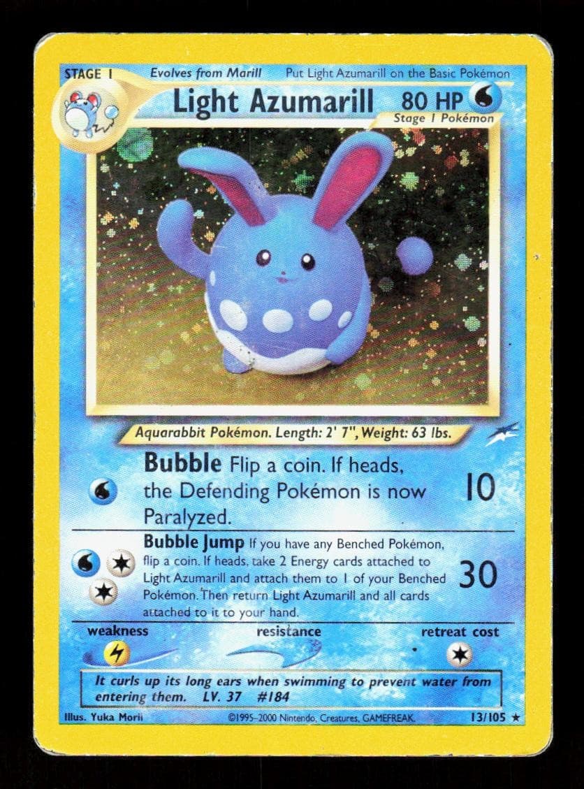 Light Azumarill 13/105 Rare Neo Destiny Pokemon Unlimited Holo HP