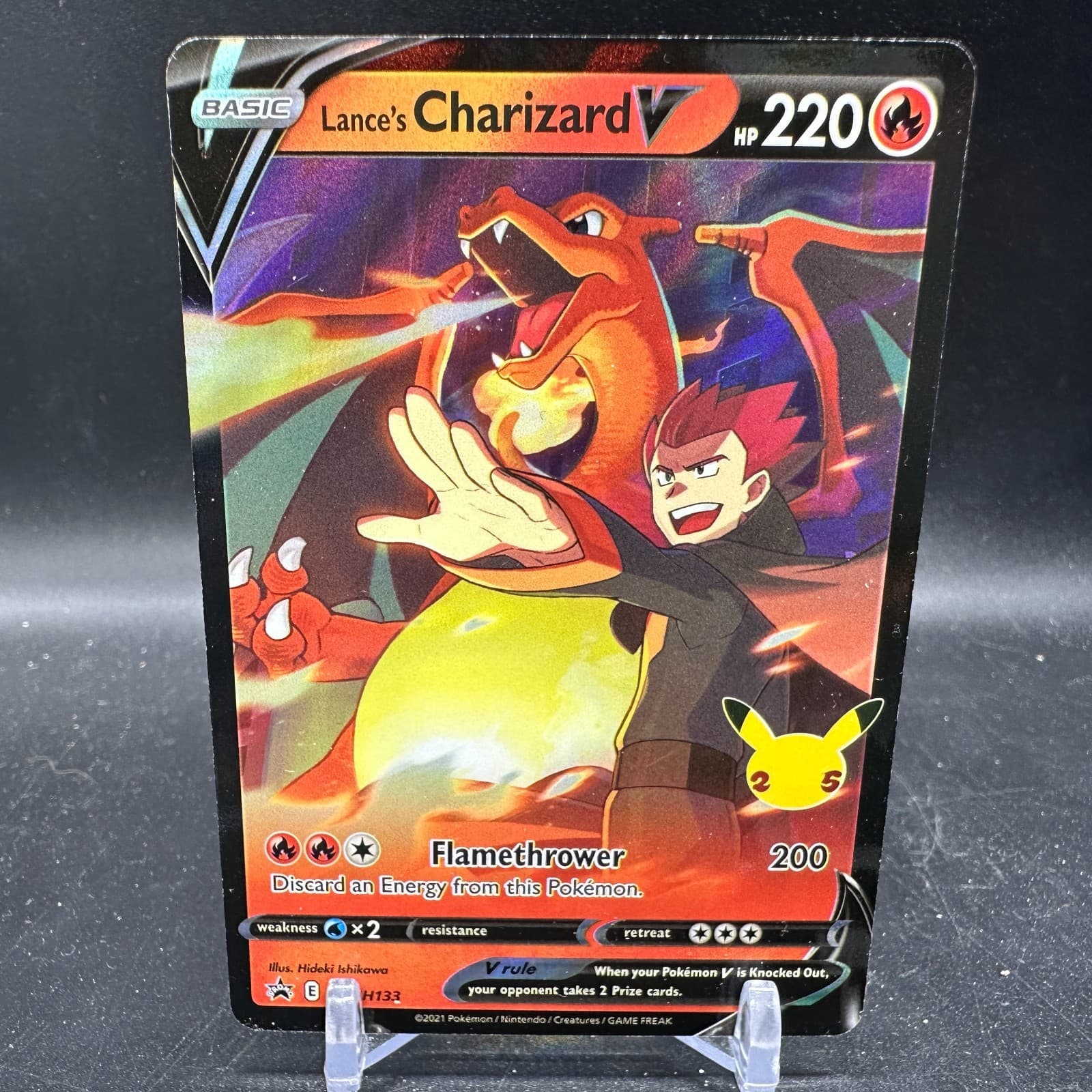Lance’s Charizard V SWSH133 Black Star Promo Pokemon Celebrations 25th