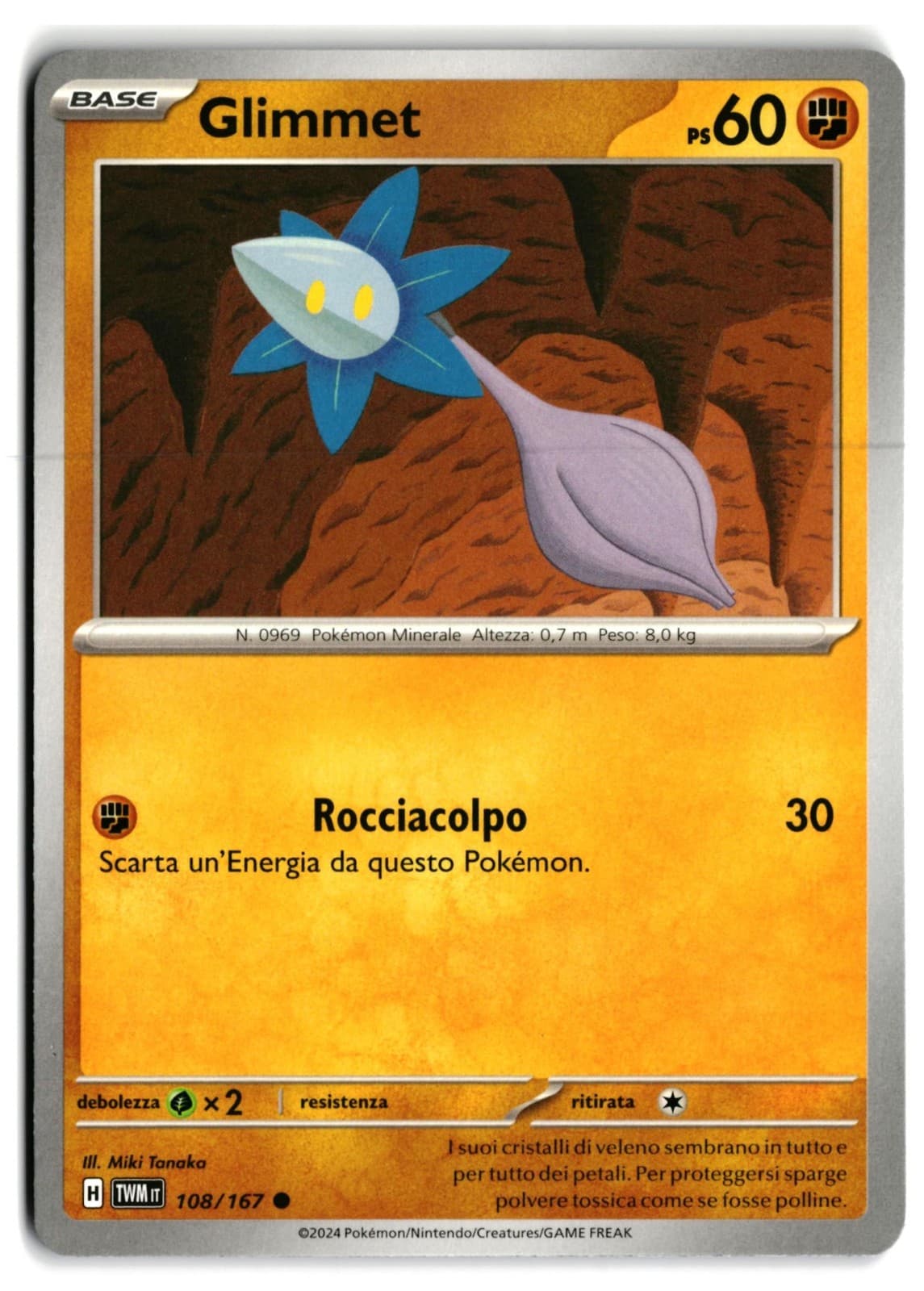 Pokémon Glimmet 108/167 Crepuscolo Mascherato ITA Near Mint Comune TWM Italiano
