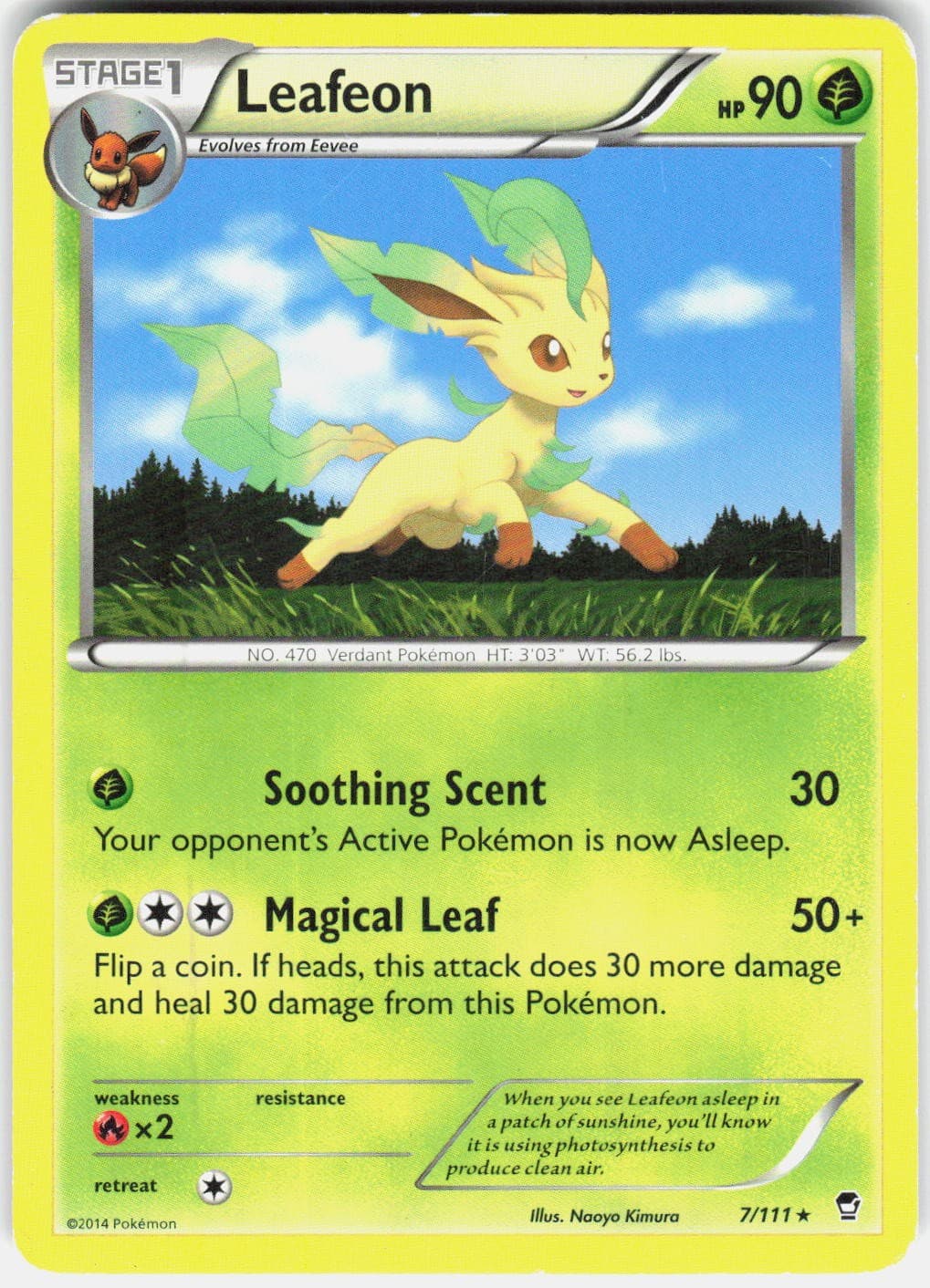 Leafeon 7/111 Rare Furious Fists Pokemon Heavily Played