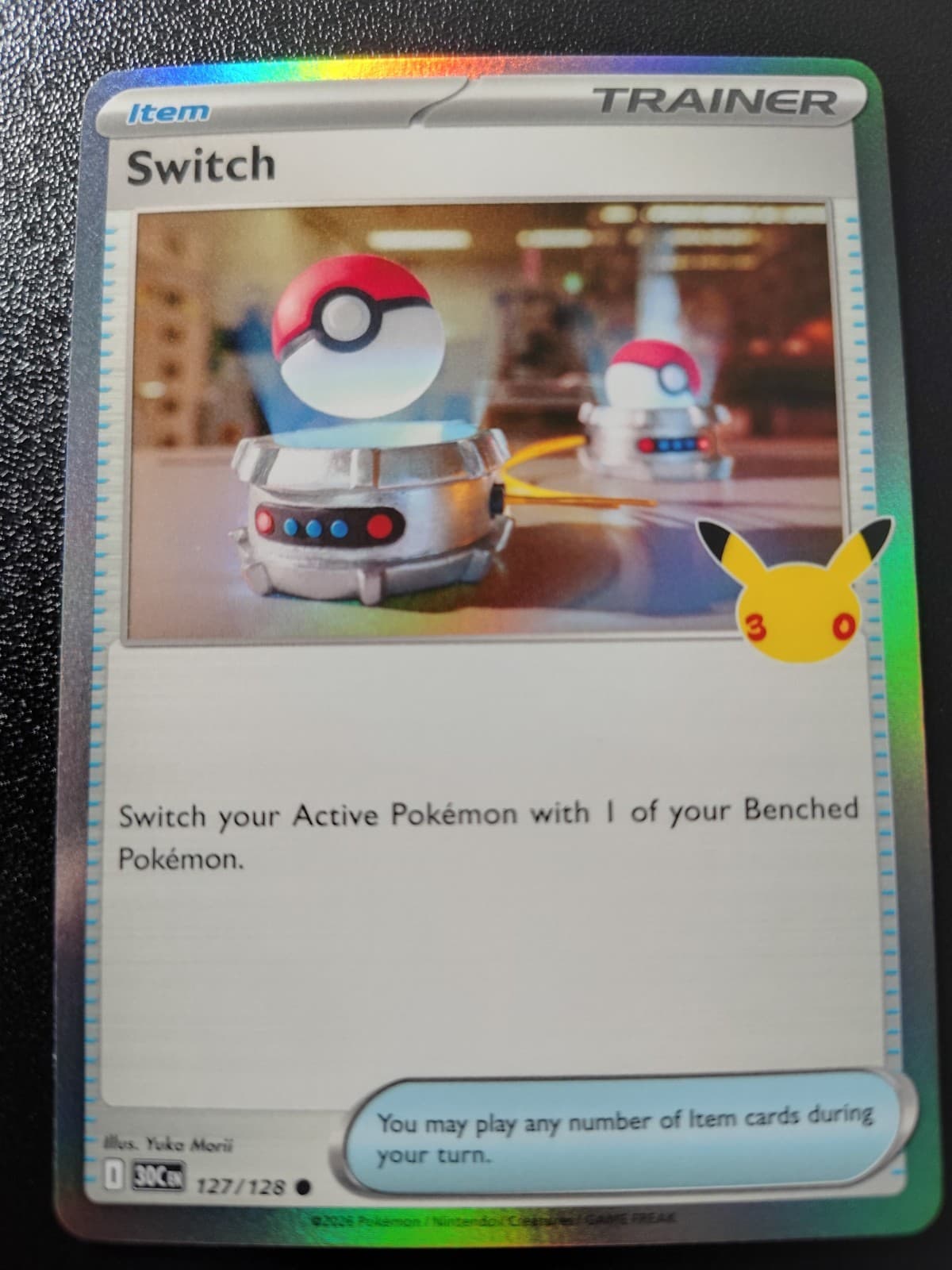 Pokemon 30th Celebration Switch Holo Common Trainer Card 127/128 NM