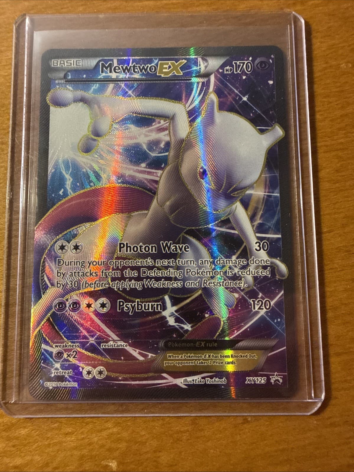 Pokemon Mewtwo EX XY125 Black Star Promo Full Art Holo!
