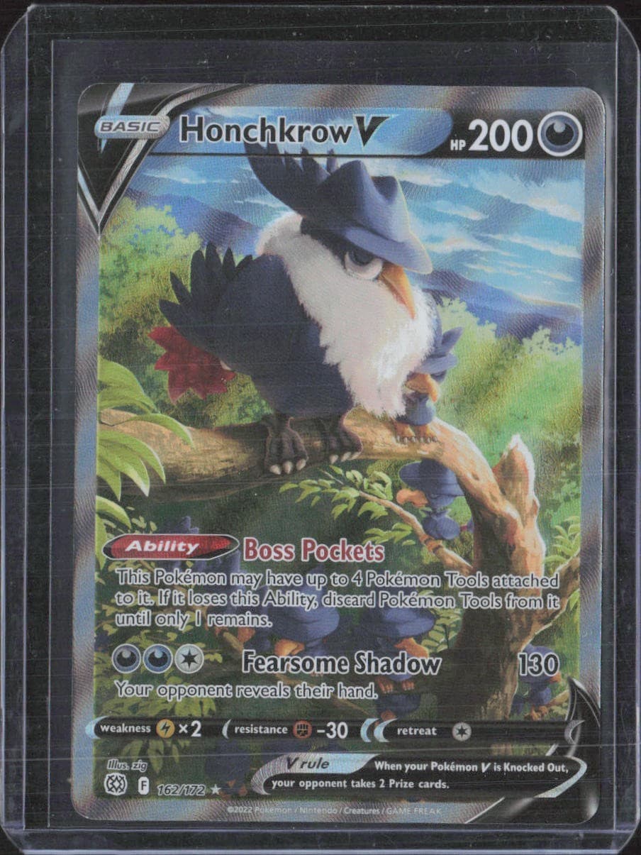 2022 Pokemon TCG Brilliant Stars Honchkrow V Full Art Trainer Gallery 162/172
