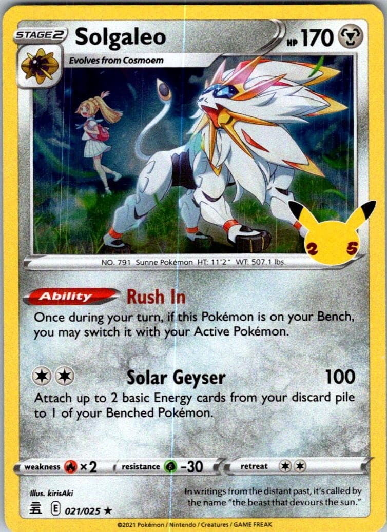 Solgaleo 021/025 Holo Rare Celebrations Pokemon Near Mint