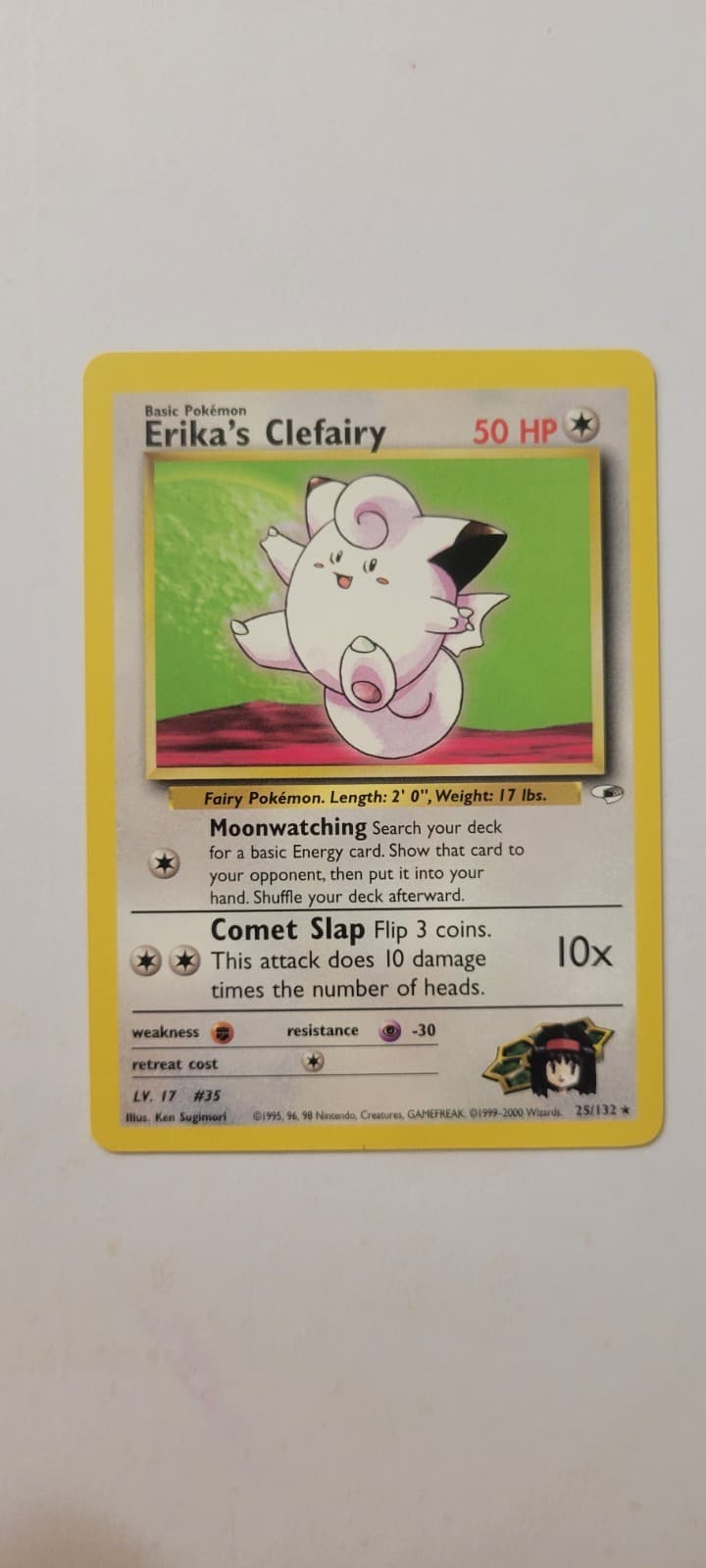 2000 Pokémon Gym Heroes Erika's Clefairy 25/132 Non-Holo Rare