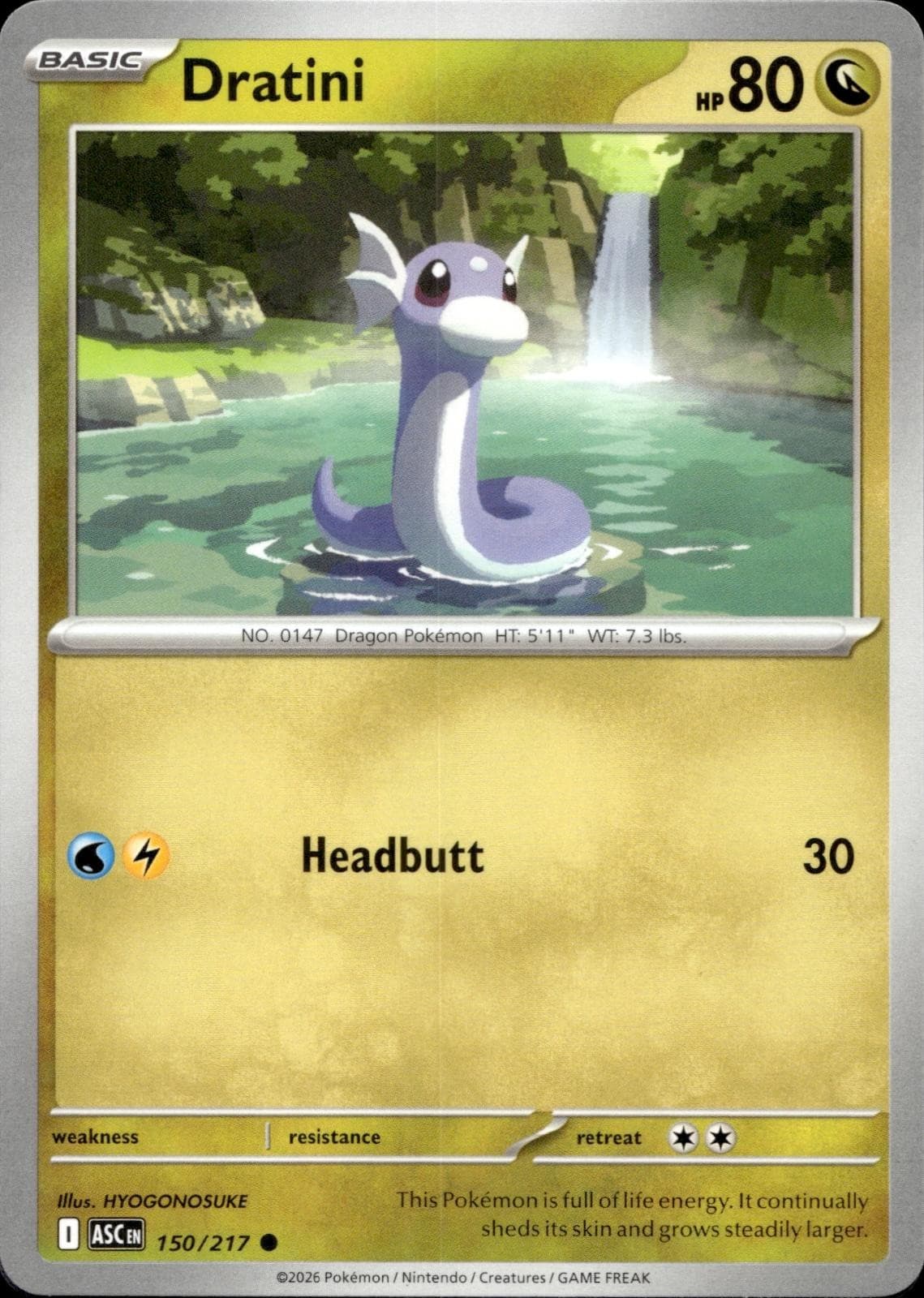 Dratini 150/217 Common Ascended Heroes Pokemon Near Mint