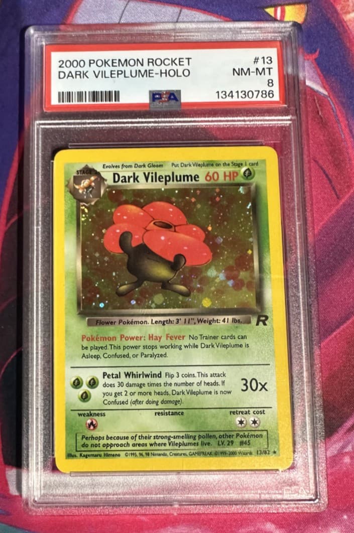 Dark Vileplume 13/82 Team Rocket English PSA Graded 8 Pokemon TCG