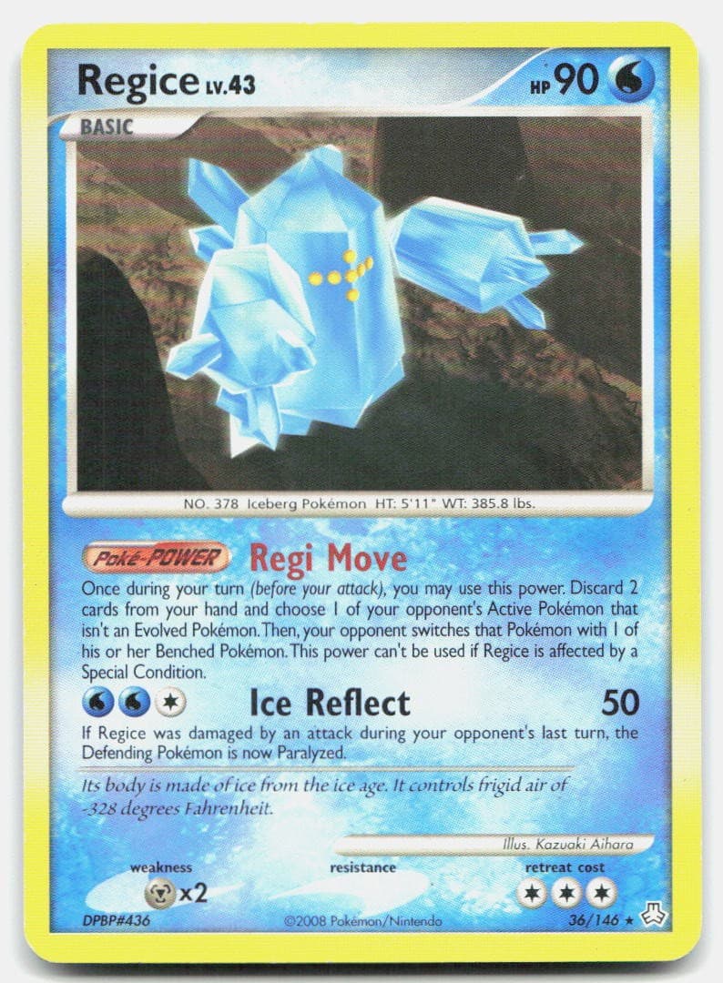 Legends Awakened Regice 36/146 Moderately Played Pokemon R Tcg Card