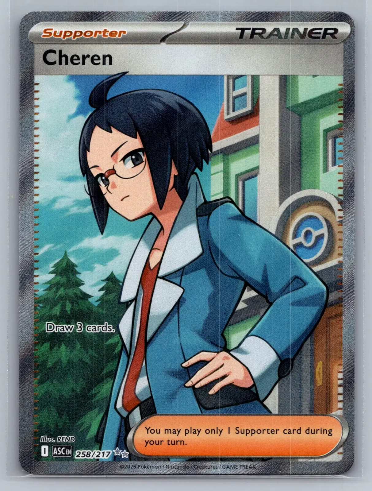 Cheren 258/217 Ascended Heroes Holo Secret Rare Pokemon TCG NM — photo 1 of 2