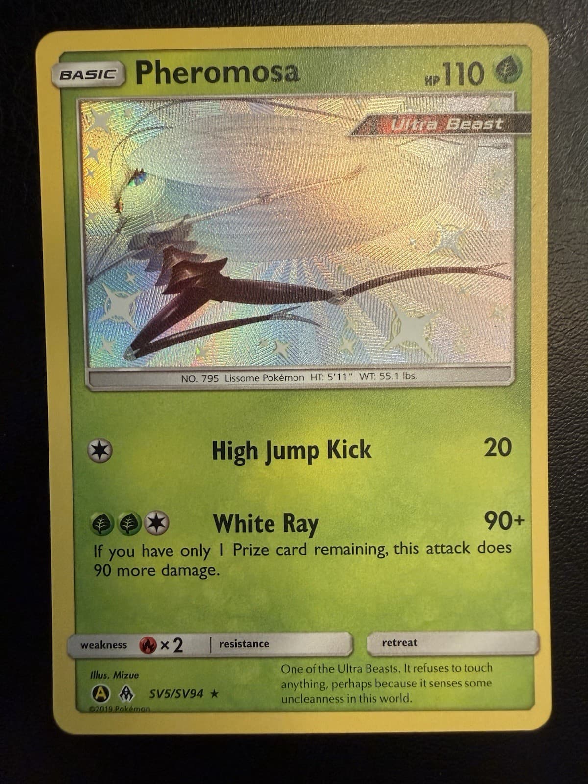 Pheromosa SV5/SV94 Shiny Rare Hidden Fates Shiny Vault Pokemon Holo Near Mint