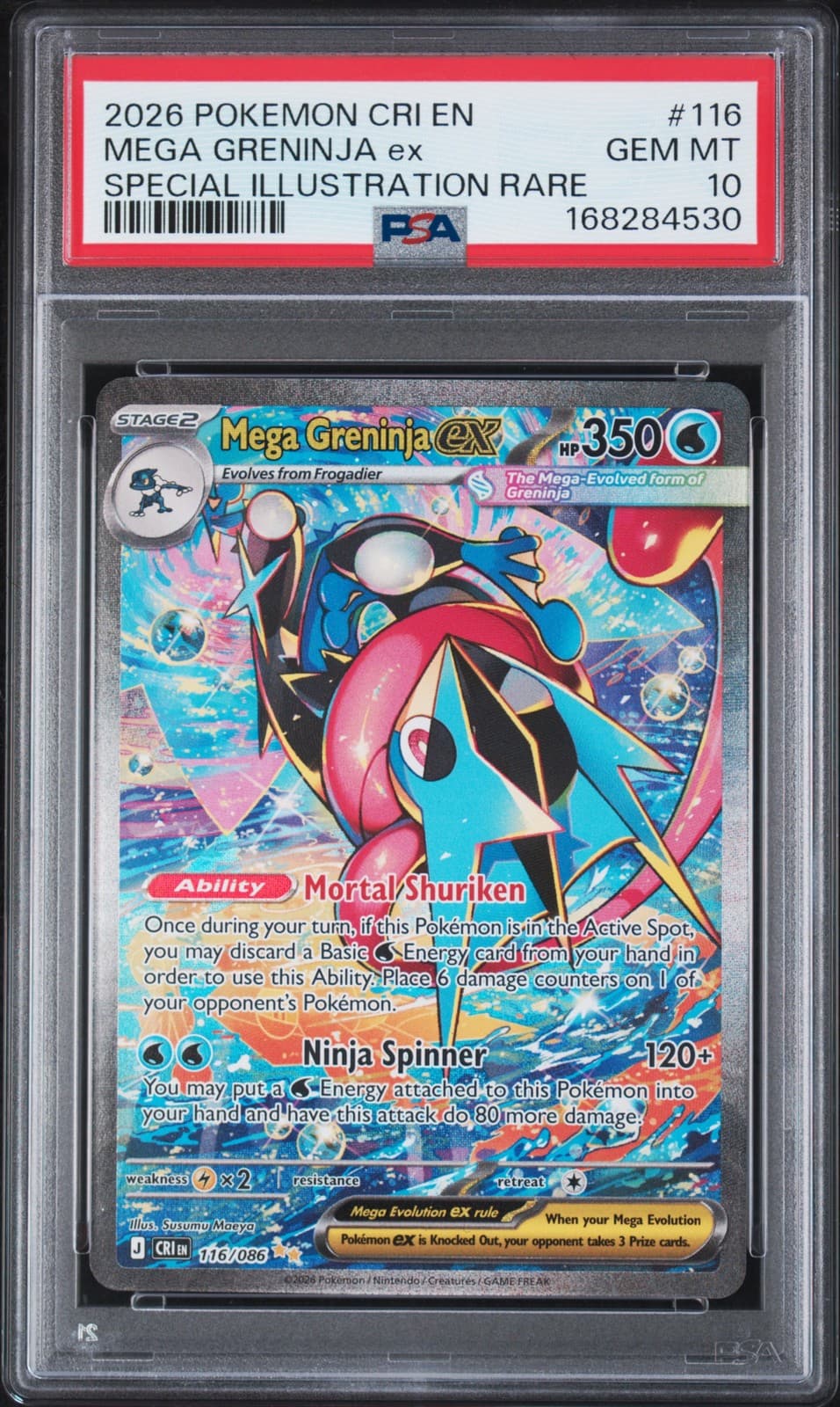 2026 POKEMON CRI EN-CHAOS RISING #116 MEGA GRENINJA EX PSA 10