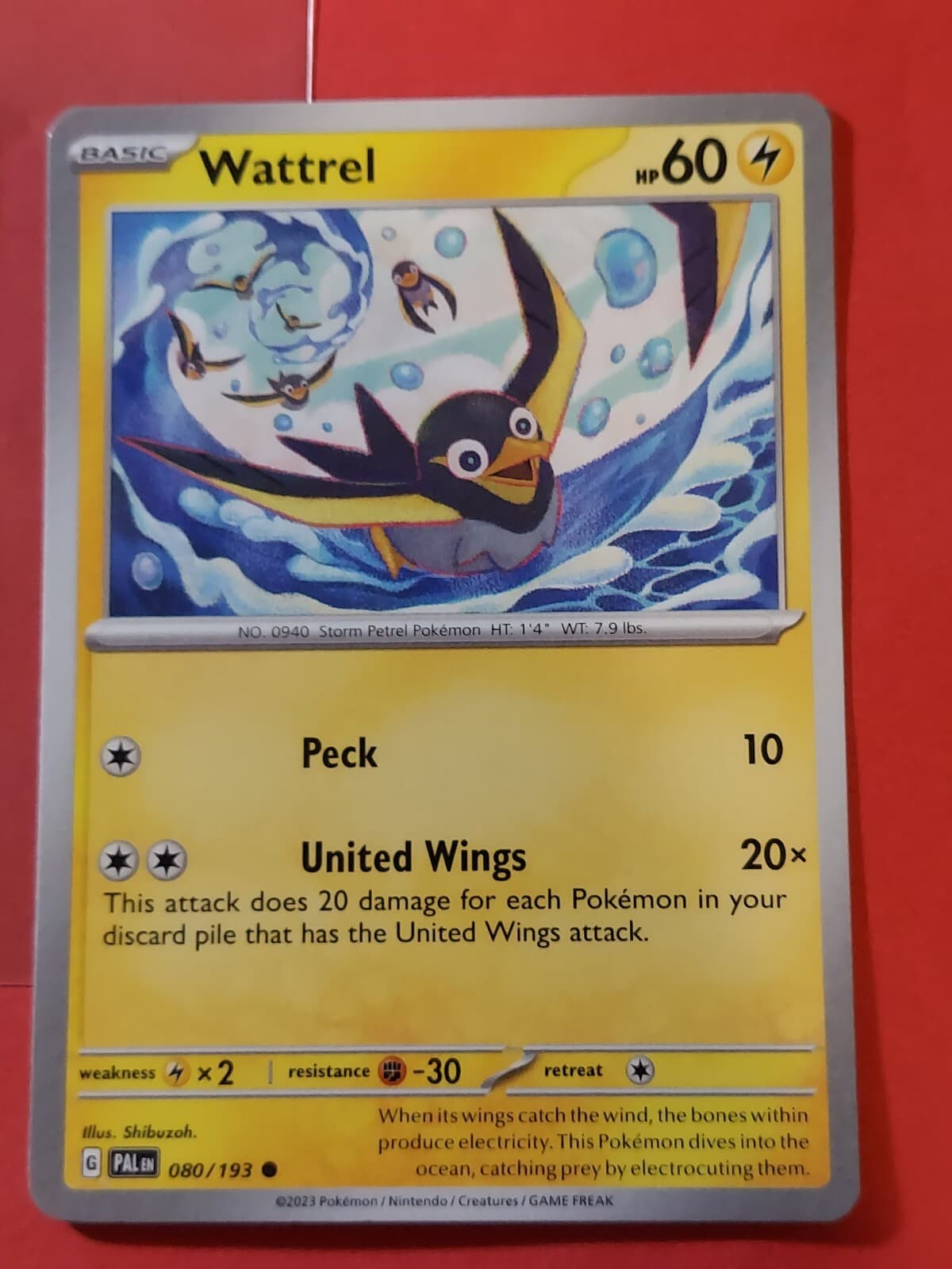 2023 Pokemon Scarlet and Violet Paldea Evolved #80 Wattrel, C, NF, cd1