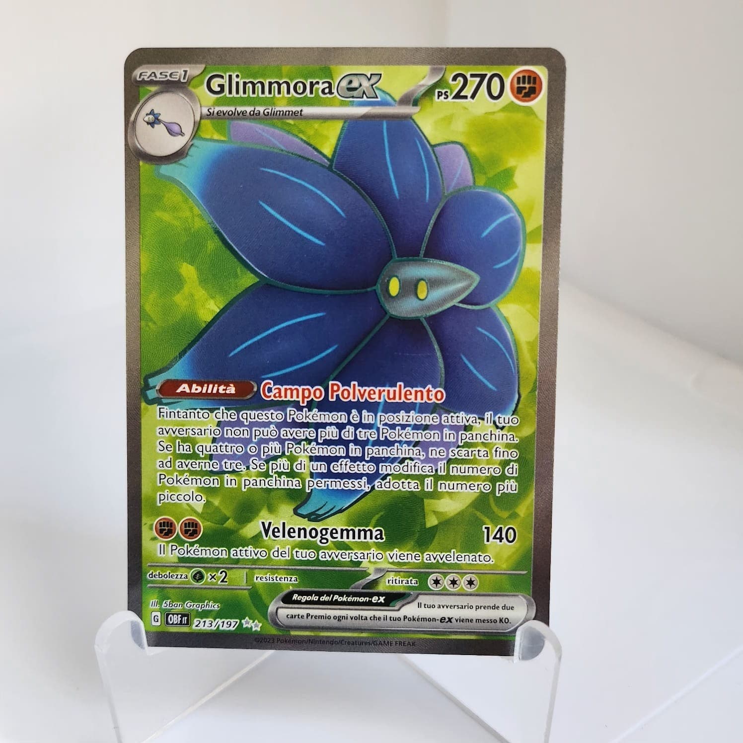 Glimmora EX 213/197 ITA FULL-ART Carta Pokemon Ossidiana Infuocata OBF Near Mint