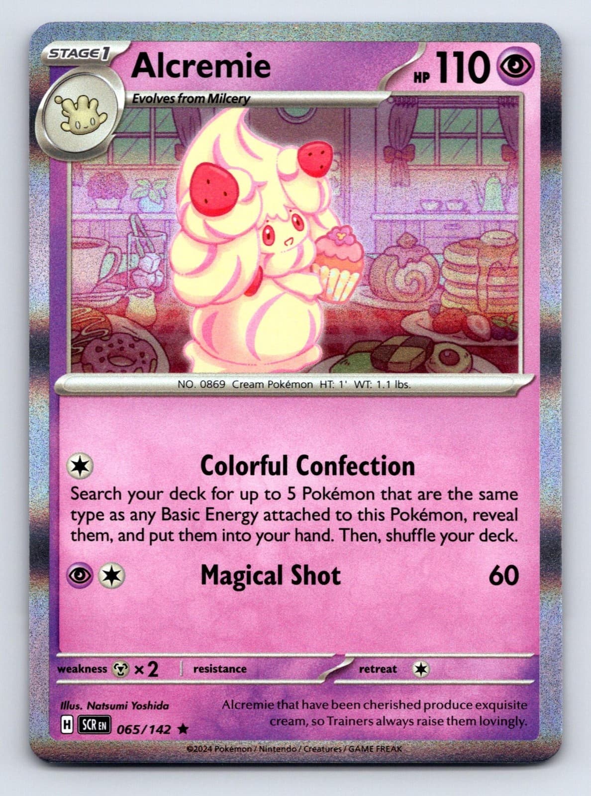 Alcremie 65/142 Rare Stellar Crown Pokemon Holo Near Mint