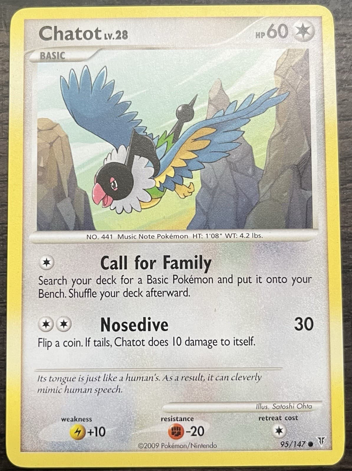Chatot 95/147 Pokemon TCG Platinum Supreme Victors Regular NEAR MINT NM