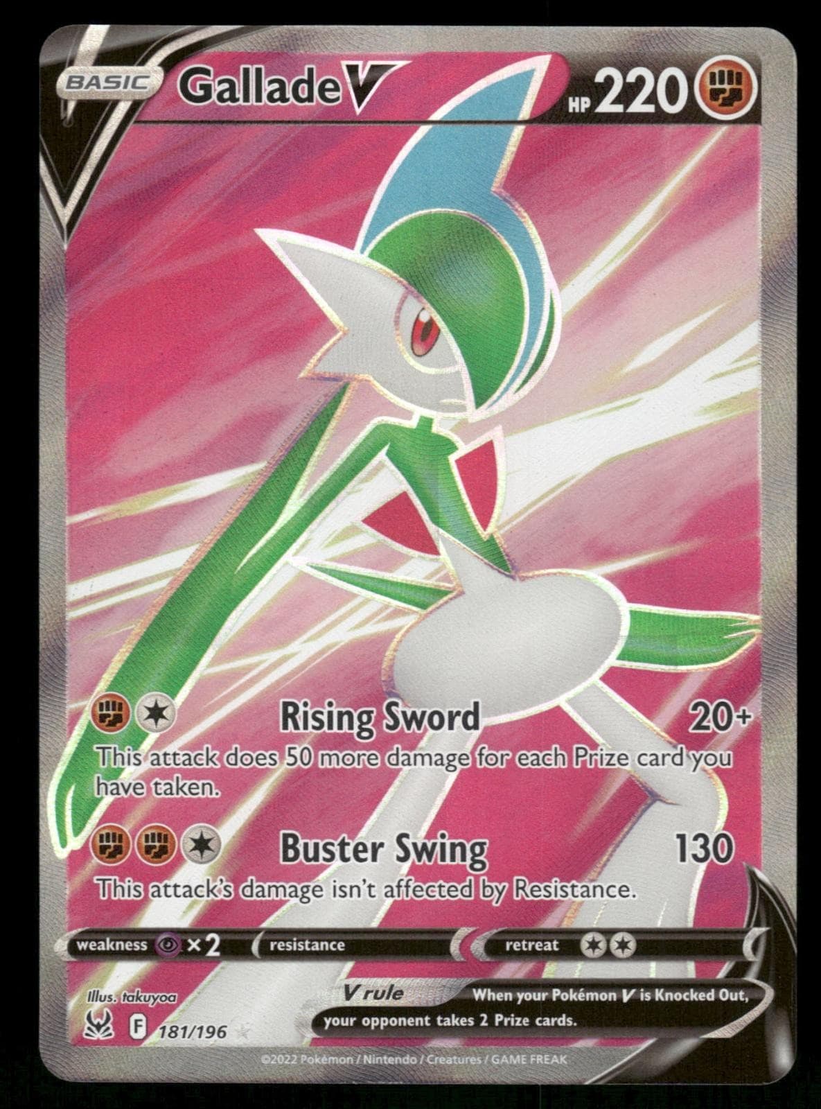 Gallade V 181/196 Ultra Rare Lost Origin Pokemon Holo Near Mint