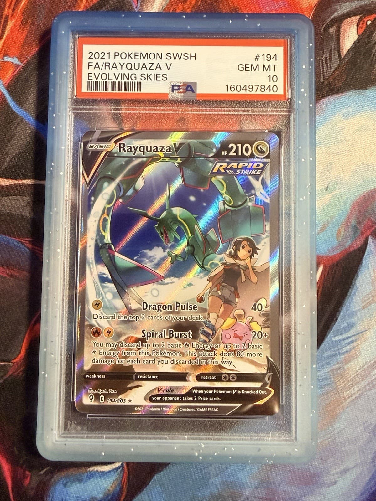 Rayquaza V (Alternate Full Art) 194/203 SWSH07: Evolving Skies PSA 10