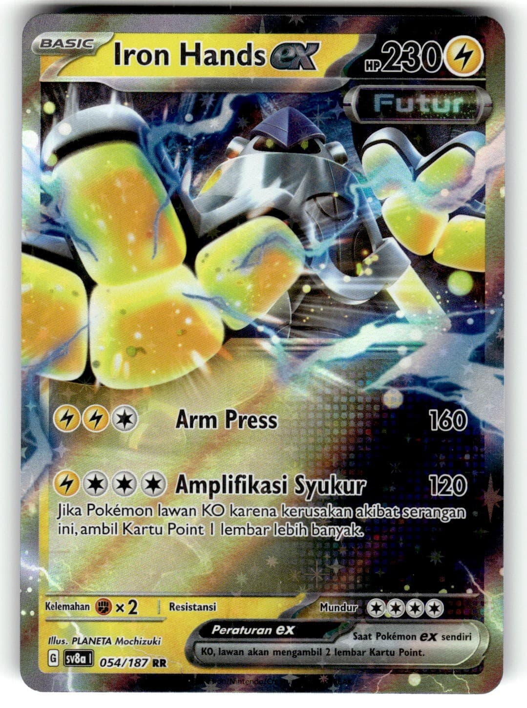 Pokemon Sv8a Festival Terastal EX Card 54/187 Iron Hands ex  Double Rare