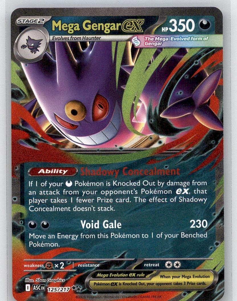 Mega Gengar ex 125/217 Ultra Rare Ascended Heroes Pokemon Holo Lightly Played