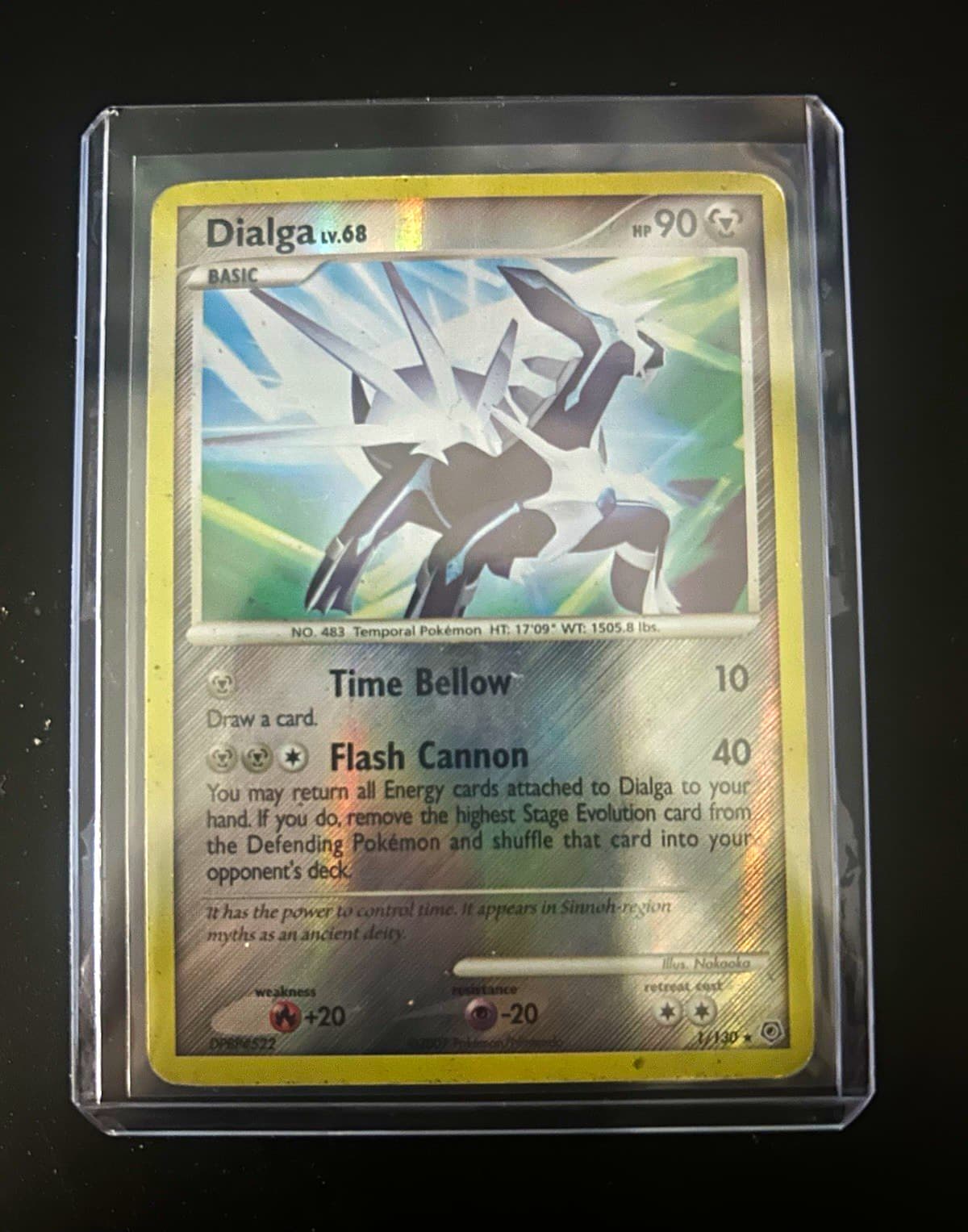 Pokemon TCG Dialga 1/130 Diamond and Pearl LV.68 90 HP Holo Rare