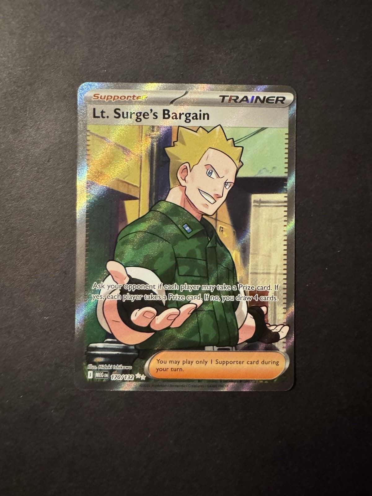 Lt. Surge's Bargain 170/132 Ultra Rare Holo ME01: Mega Evolution Pokemon NM