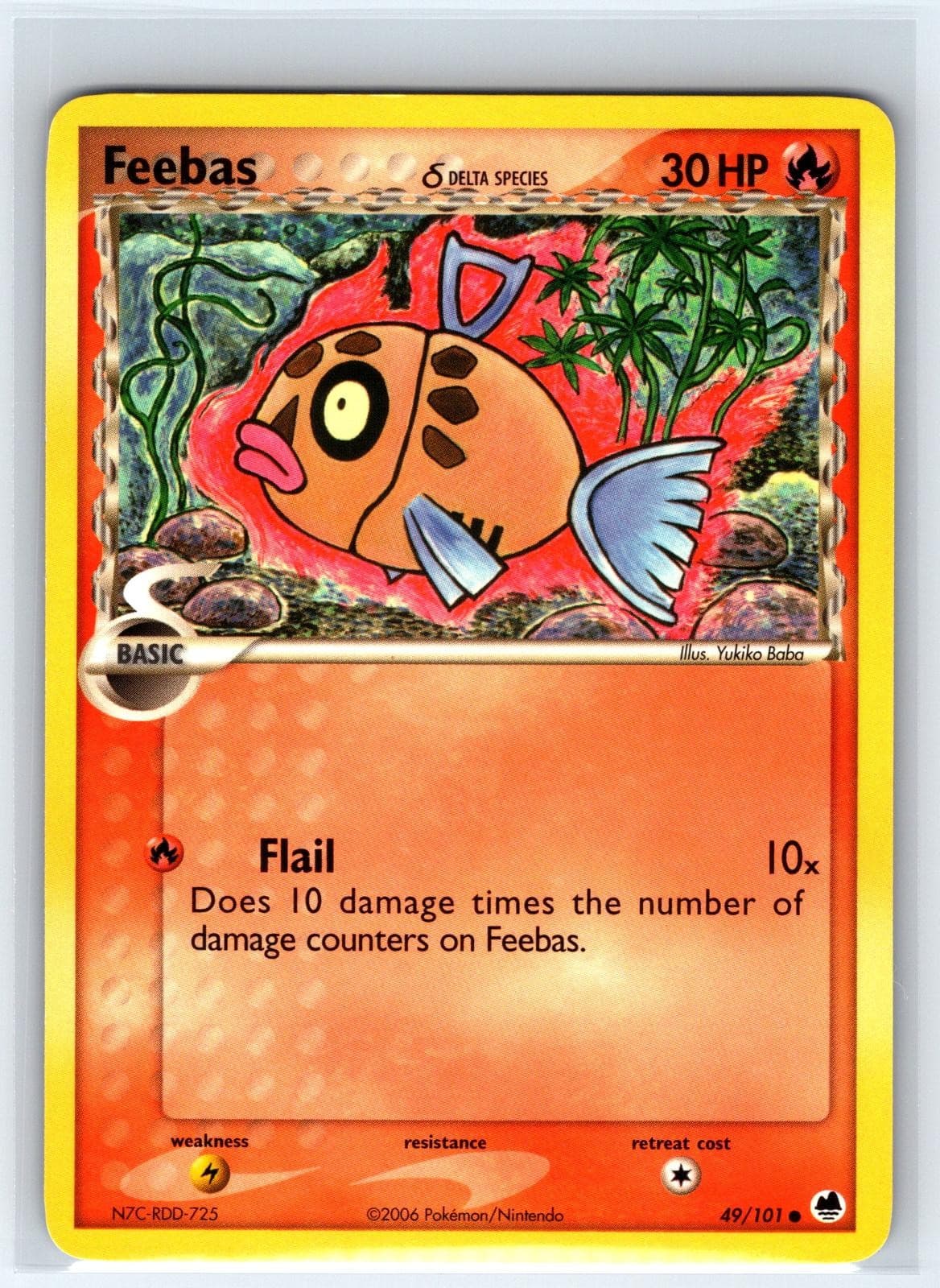 Feebas 49/101 Common Dragon Frontiers Pokemon Lightly Played