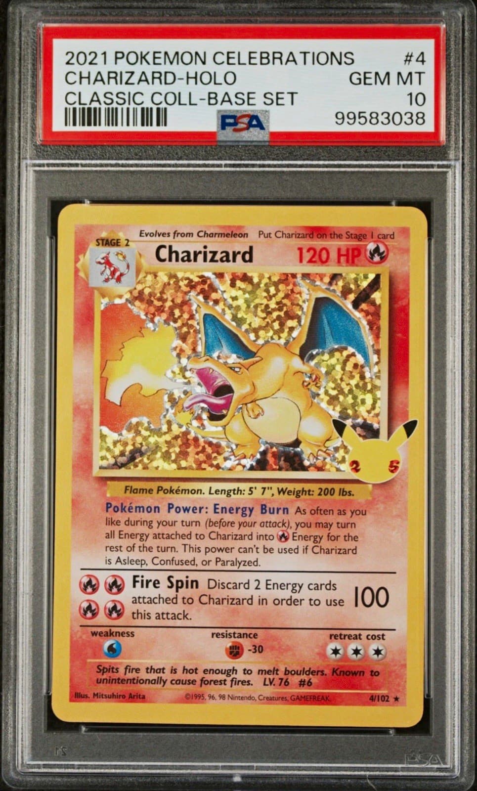 Pokemon TCG Charizard 4/102 Celebrations Classic Collection Holo PSA 10 99583038
