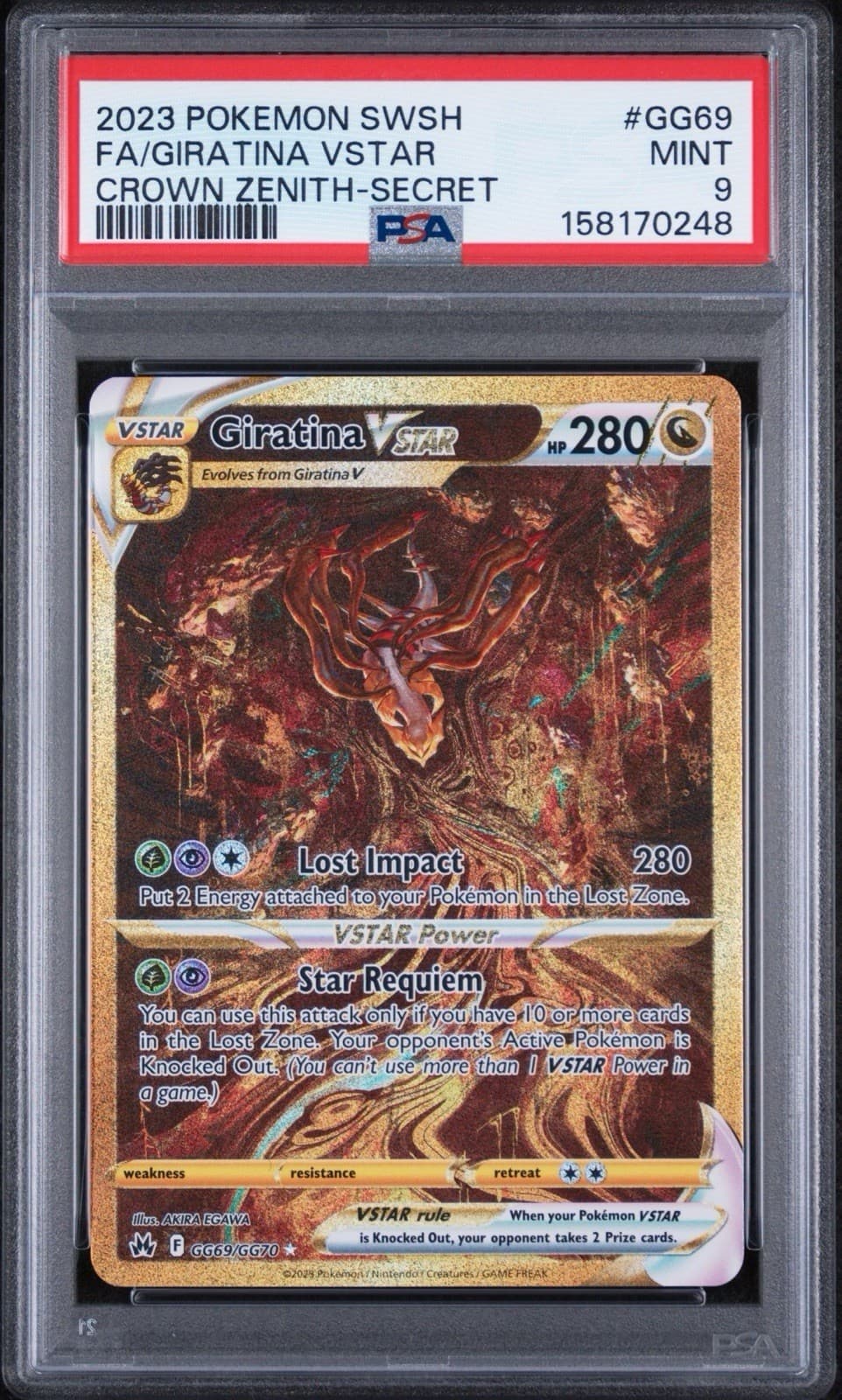 Giratina Vstar GG69/GG70 Secret Sword Shield Crown Zenith Pokemon PSA 9