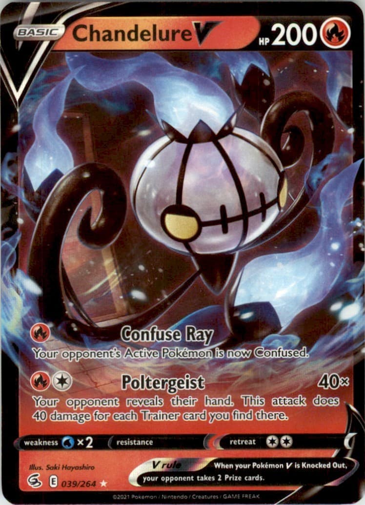 2021 Pokemon Sword & Shield - Fusion Strike #39 Chandelure V Holofoil