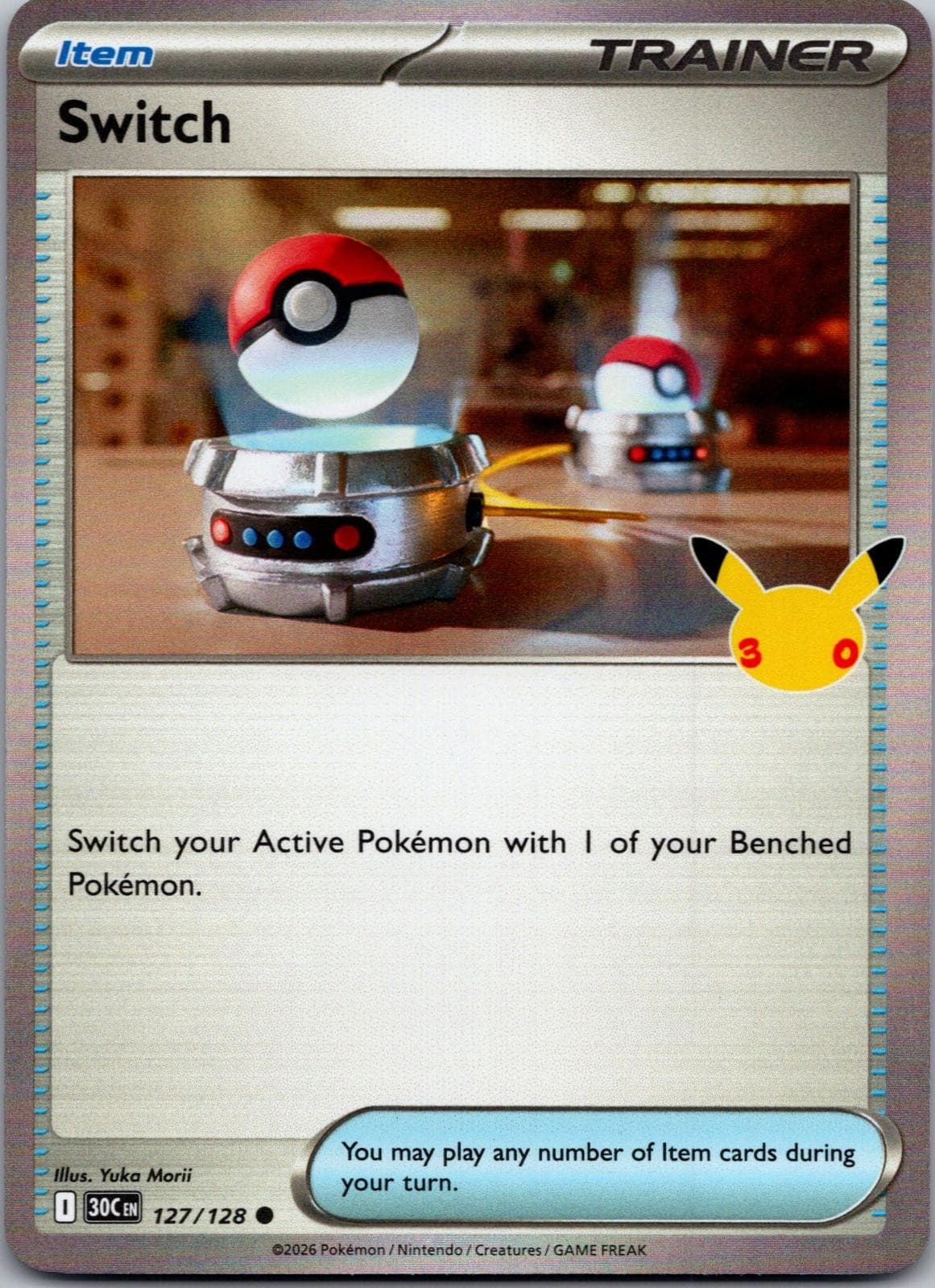 Switch Holo ME: 30th Celebration 127/128 NM Pokemon