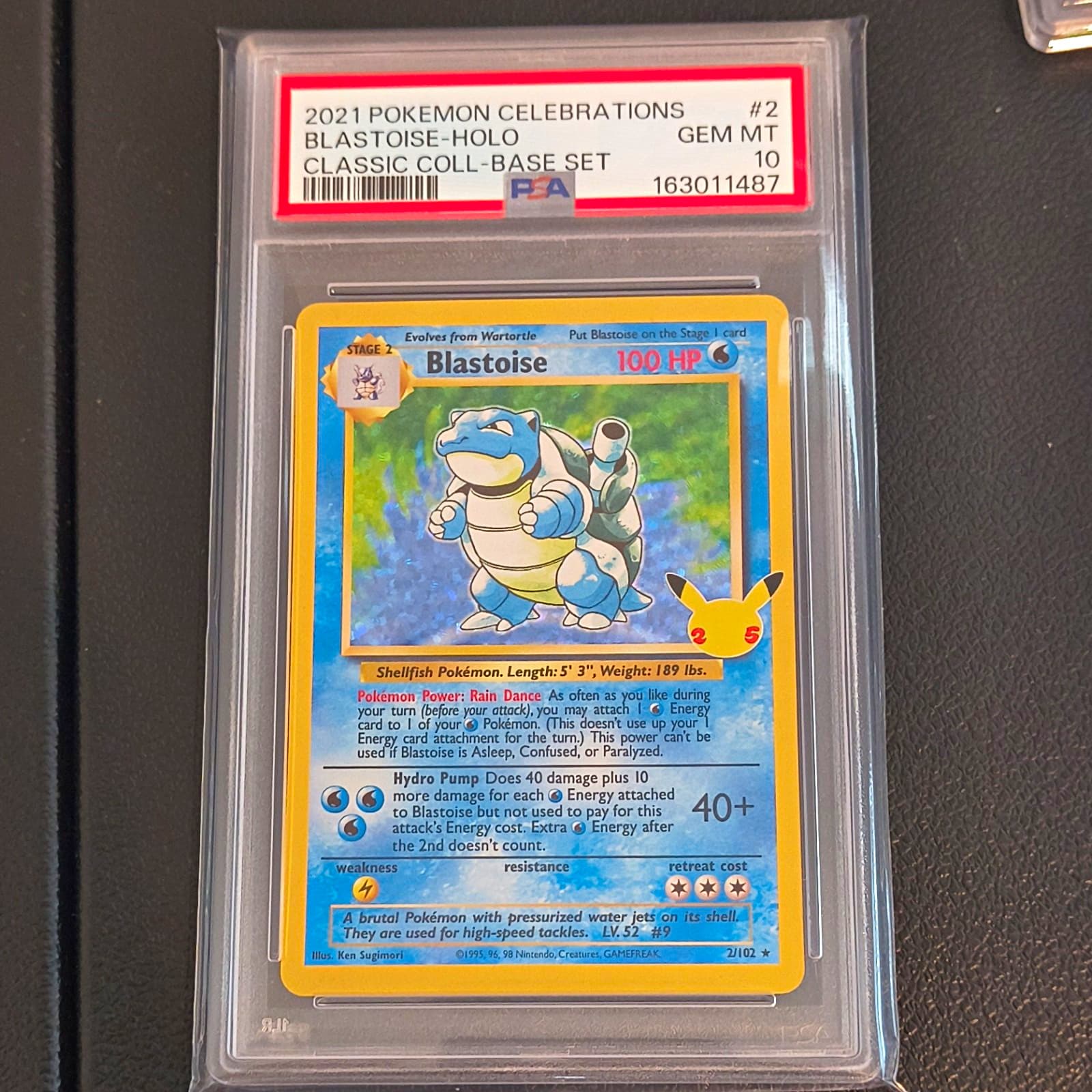 Pokemon TCG Celebrations Classic Collection Blastoise 2/102 Holo PSA 10