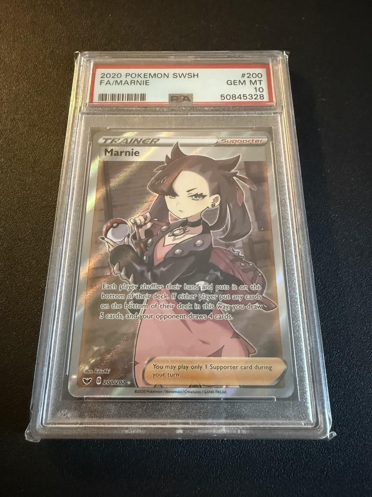 2020 POKEMON SWORD & SHIELD #200 FULL ART/MARNIE PSA 10