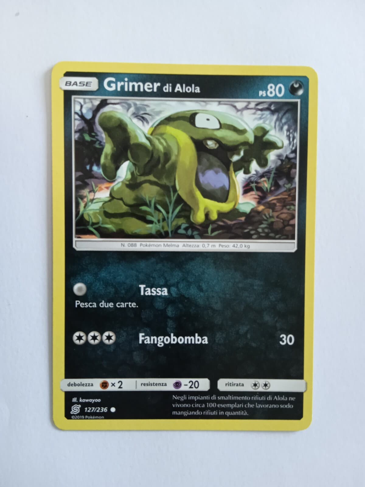 POKEMON SINTONIA MENTALE 2019 GRIMER DI ALOLA n 127/236 OTTIMA