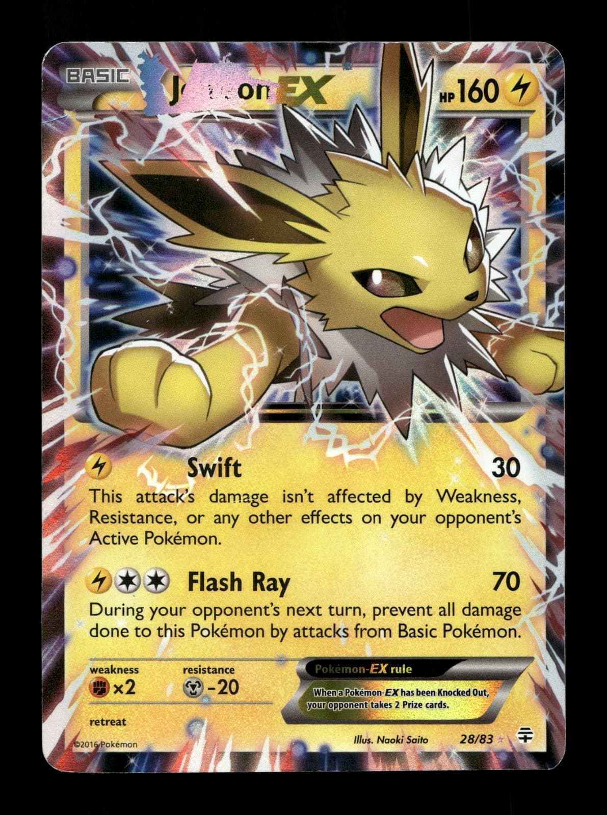 Jolteon EX Generations #28 (2016) Ultra Rare Holo HP Pokemon