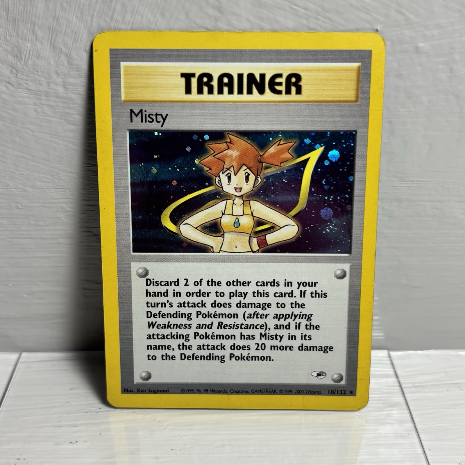 Pokémon TCG Misty Gym Heroes Holo Rare 18/132 Unlimited WOTC Trainer MP