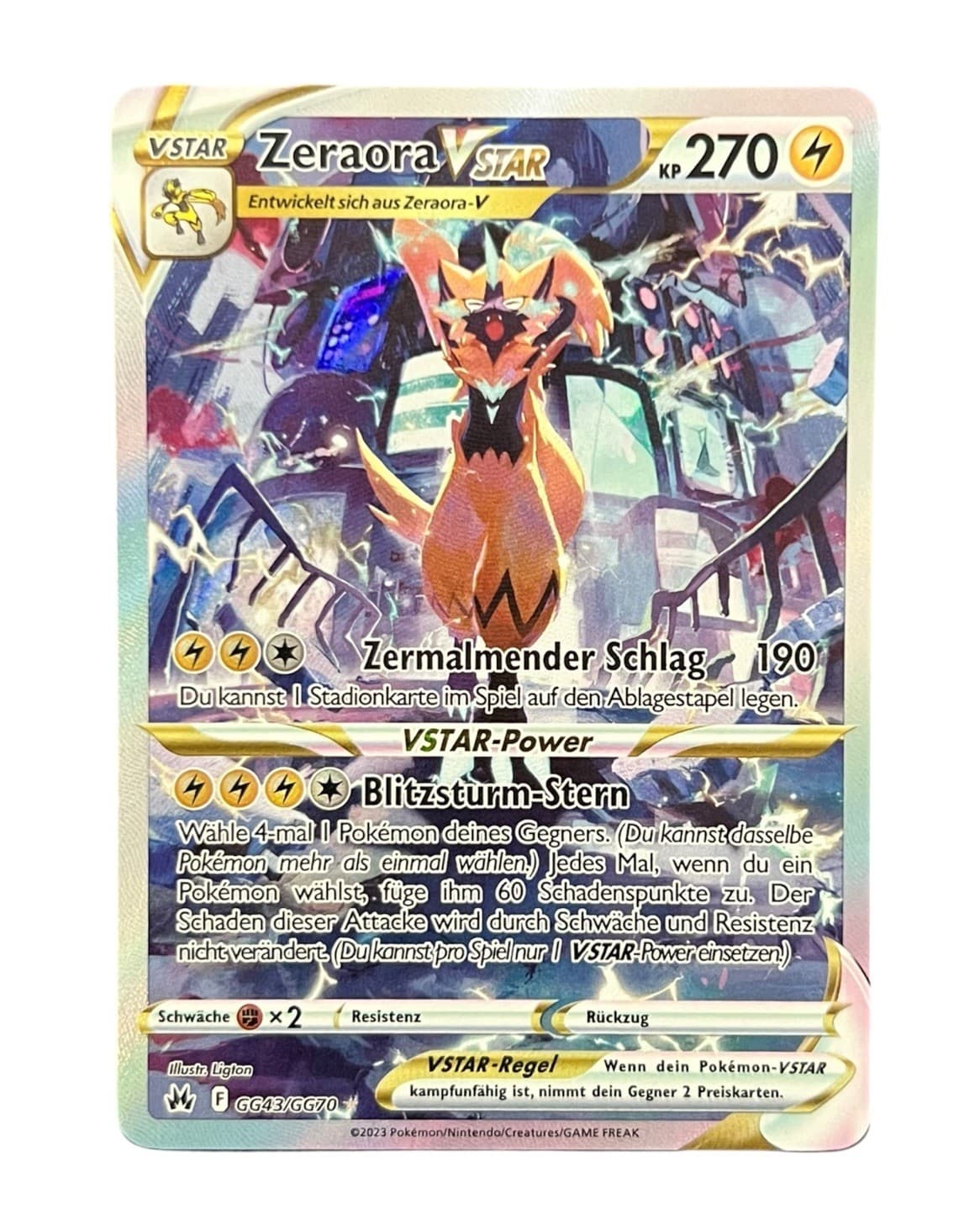 Pokemon Zeraora VSTAR Alternative Art | Deutsch GG43/GG70 Zenit der Könige | NM