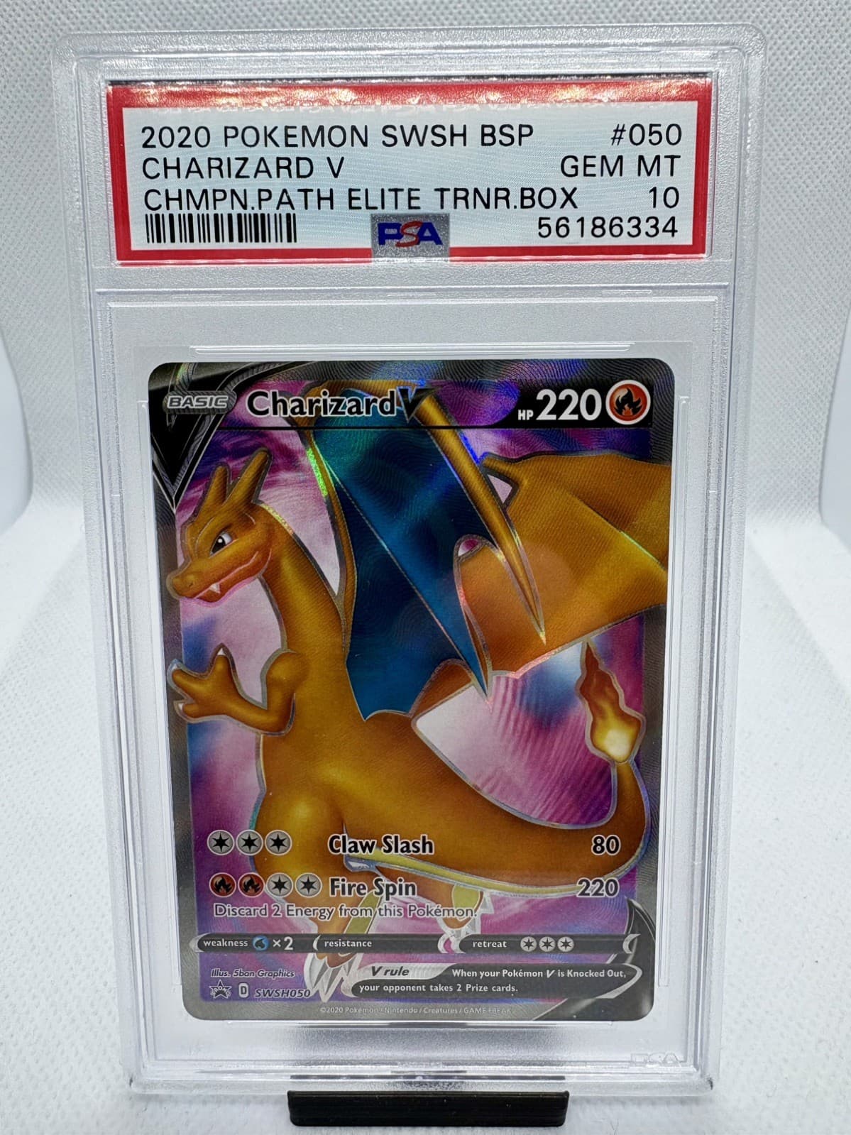 Pokemon TCG Sword & Shield Champion's Path ETB Charizard V FA SWSH050 PSA 10