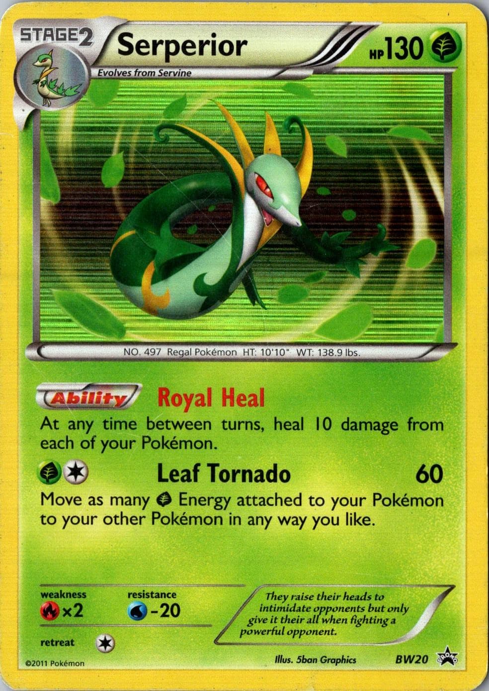 Serperior Holo BW20 Promo Black and White Promos LP Pokemon Card