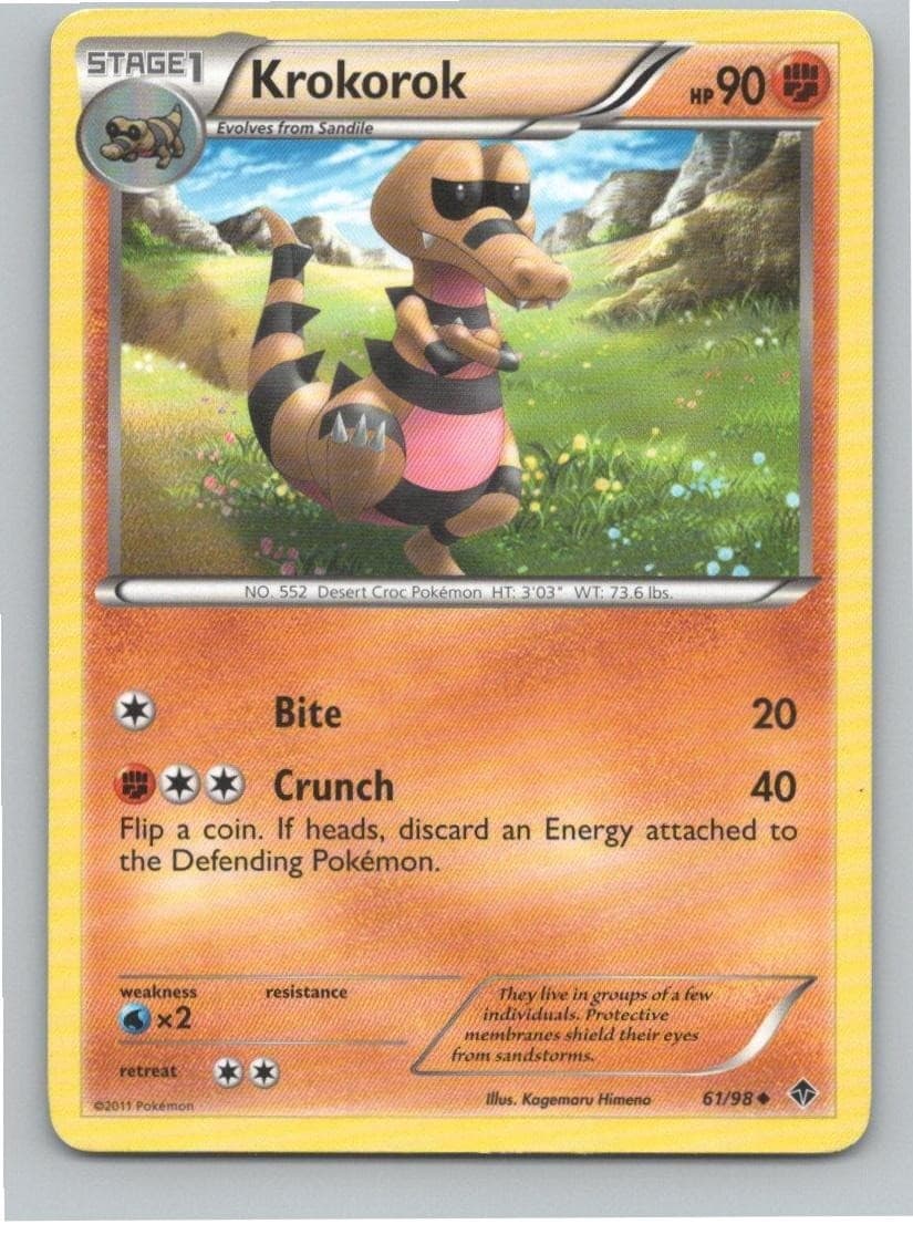Emerging Powers #61/98 Krokorok Pokemon TCG LP