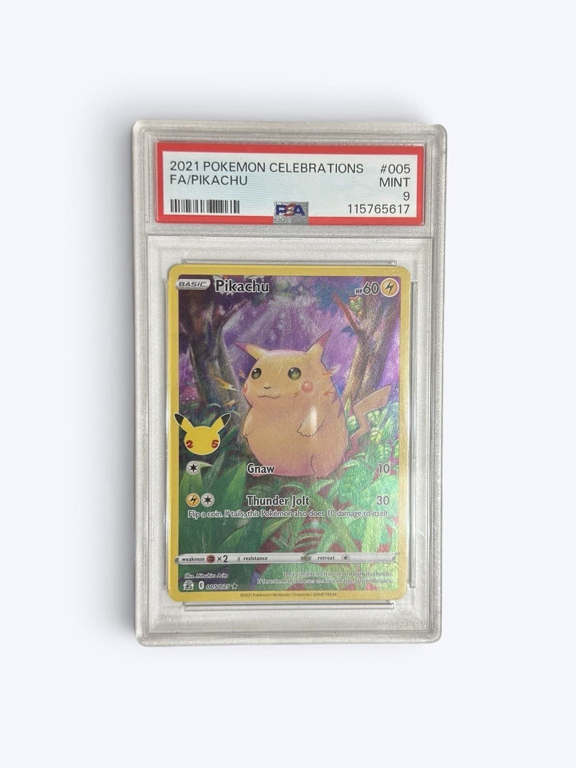 2021 Pokemon Celebrations FA Pikachu #005 Mint PSA 9 Trading Card