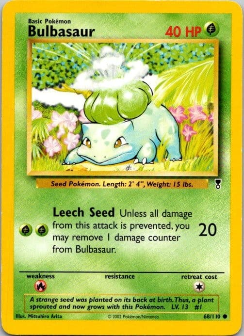 Bulbasaur 68/110 Common Legendary Collection Pokemon Lightly Played